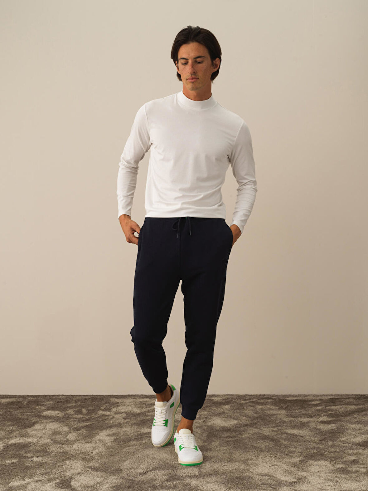 Xint Lacivert Pamuk Dokulu Regular Fit Sweat Pantolon