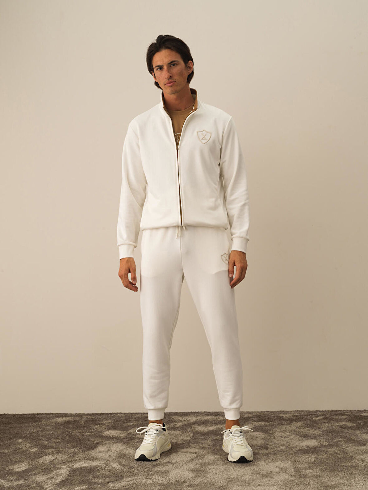 Xint Ekru Pamuk Dokulu Regular Fit Sweat Pantolon