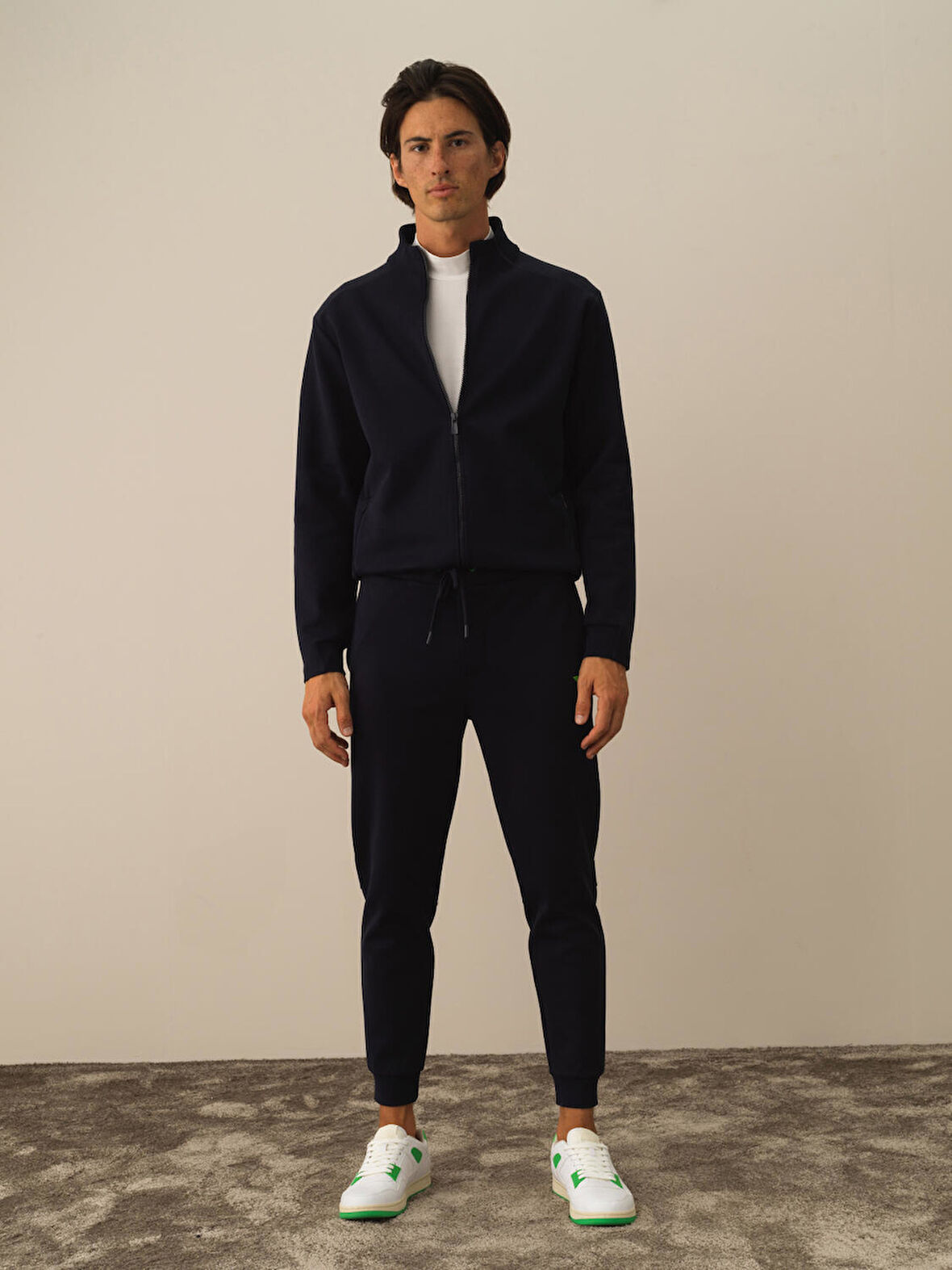 Xint Lacivert Pamuk Dokulu Regular Fit Sweat Pantolon