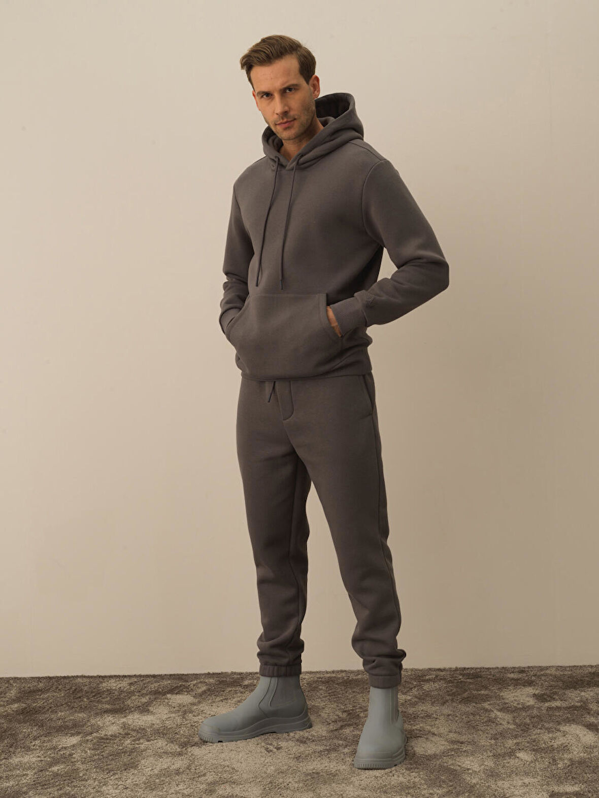 Xint Koyu Gri Pamuk Dokulu Regular Fit Sweatshirt