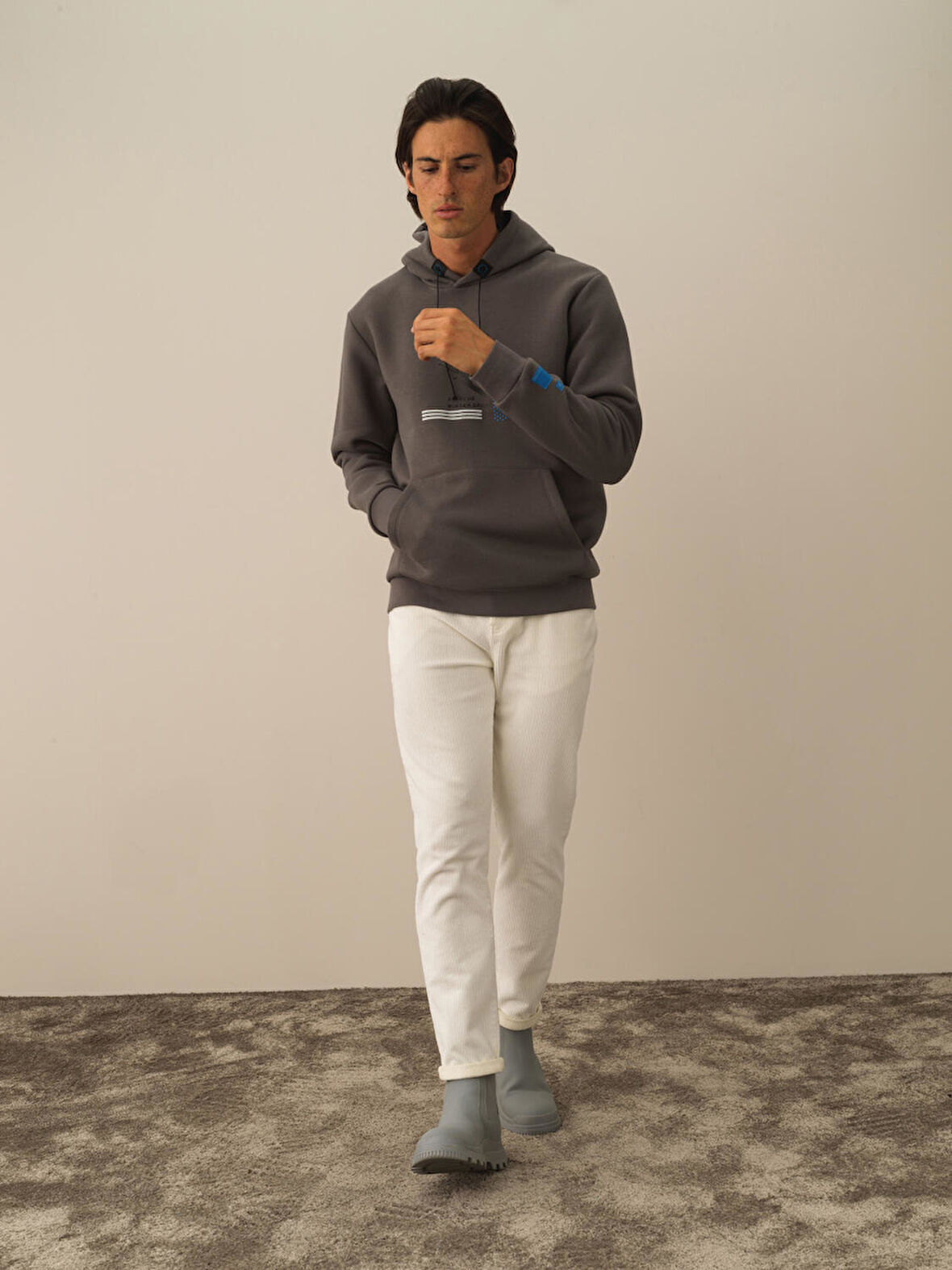 Xint Koyu Gri Pamuk Dokulu Regular Fit Sweatshirt