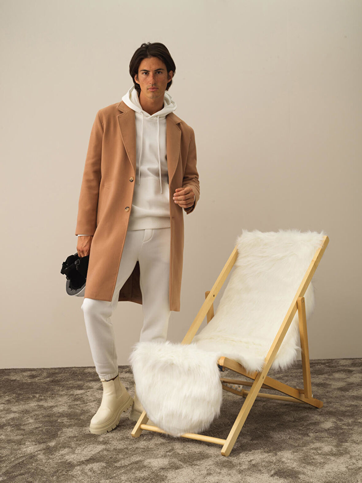 Xint Camel Esnek Dokulu Regular Fit Kaban