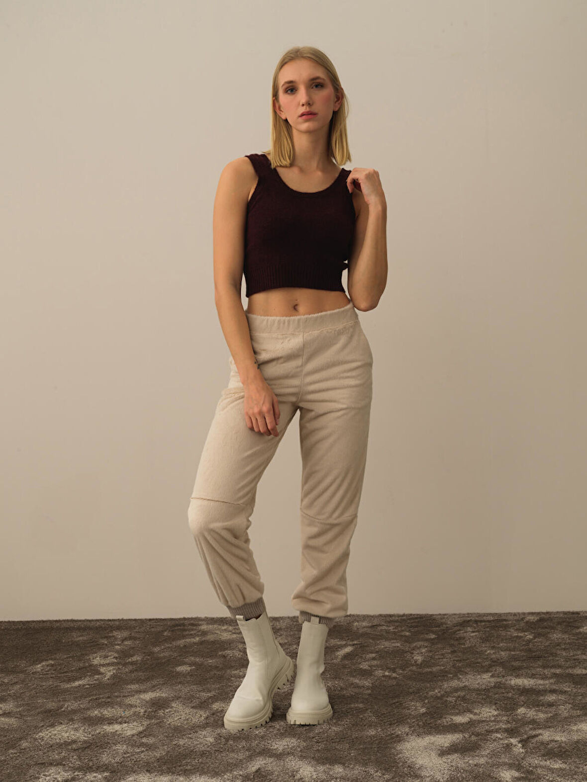 Xint Bordo Lüks Pamuk Dokulu Regular Fit Atlet