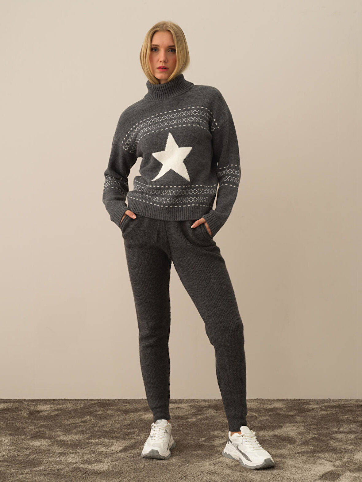 Xint Koyu Gri Lüks Pamuk Dokulu Regular Fit Pantolon
