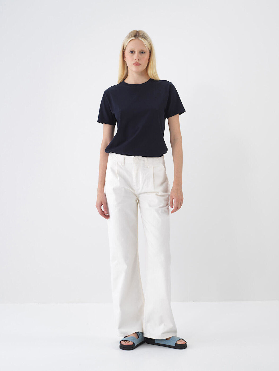 Lacivert Regular Fit Pamuklu Tişört