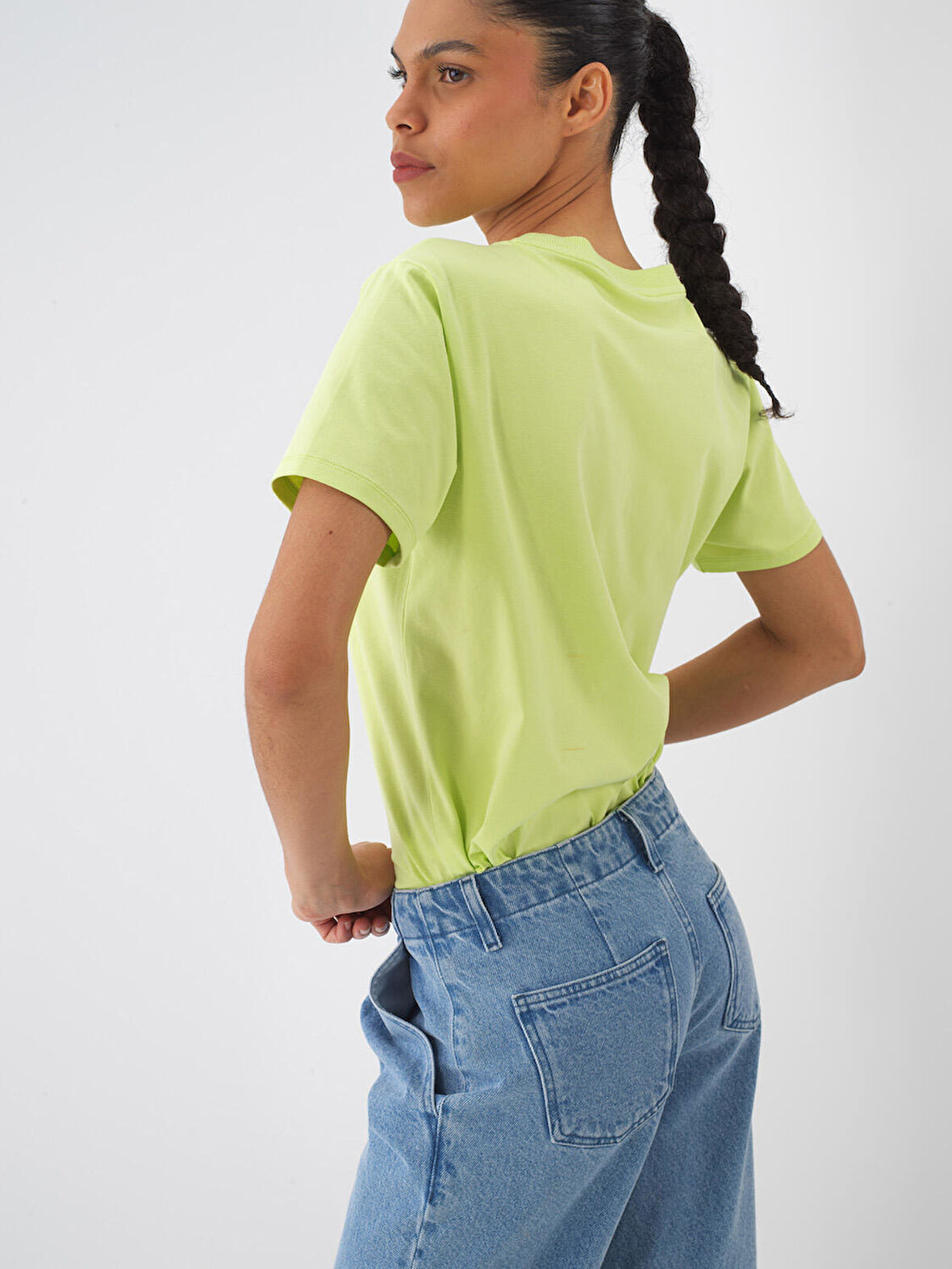 Yeşil Regular Fit Pamuklu Tişört