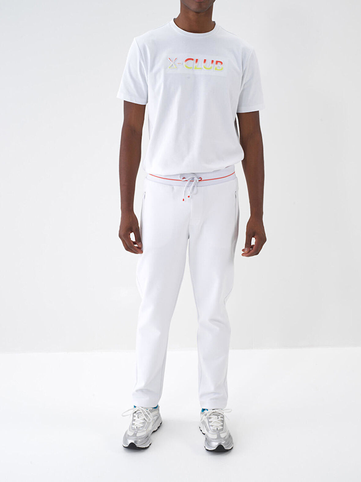 Beyaz Regular Fit Pamuklu Sweat Pantolon