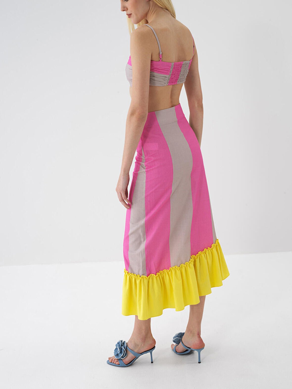 Pembe Regular Fit Pamuklu Etek