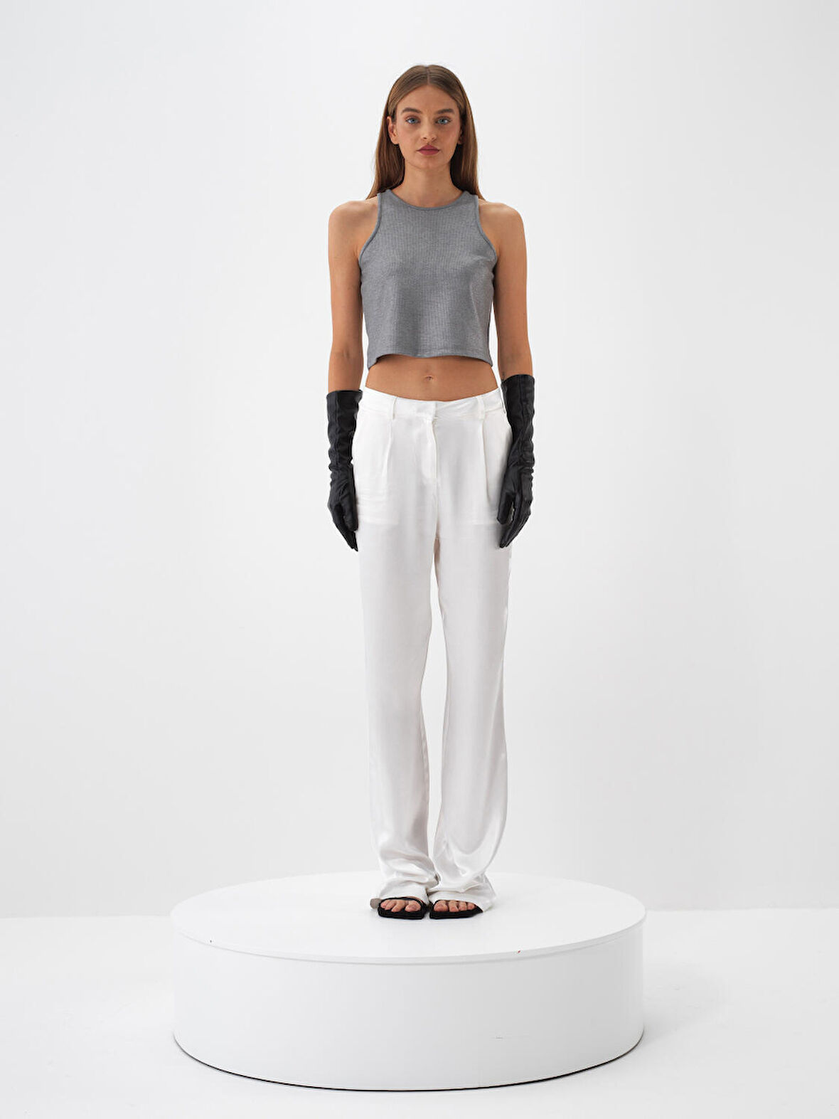 Xint Antrasit Işıltılı Sim Detaylı Slim Fit Atlet