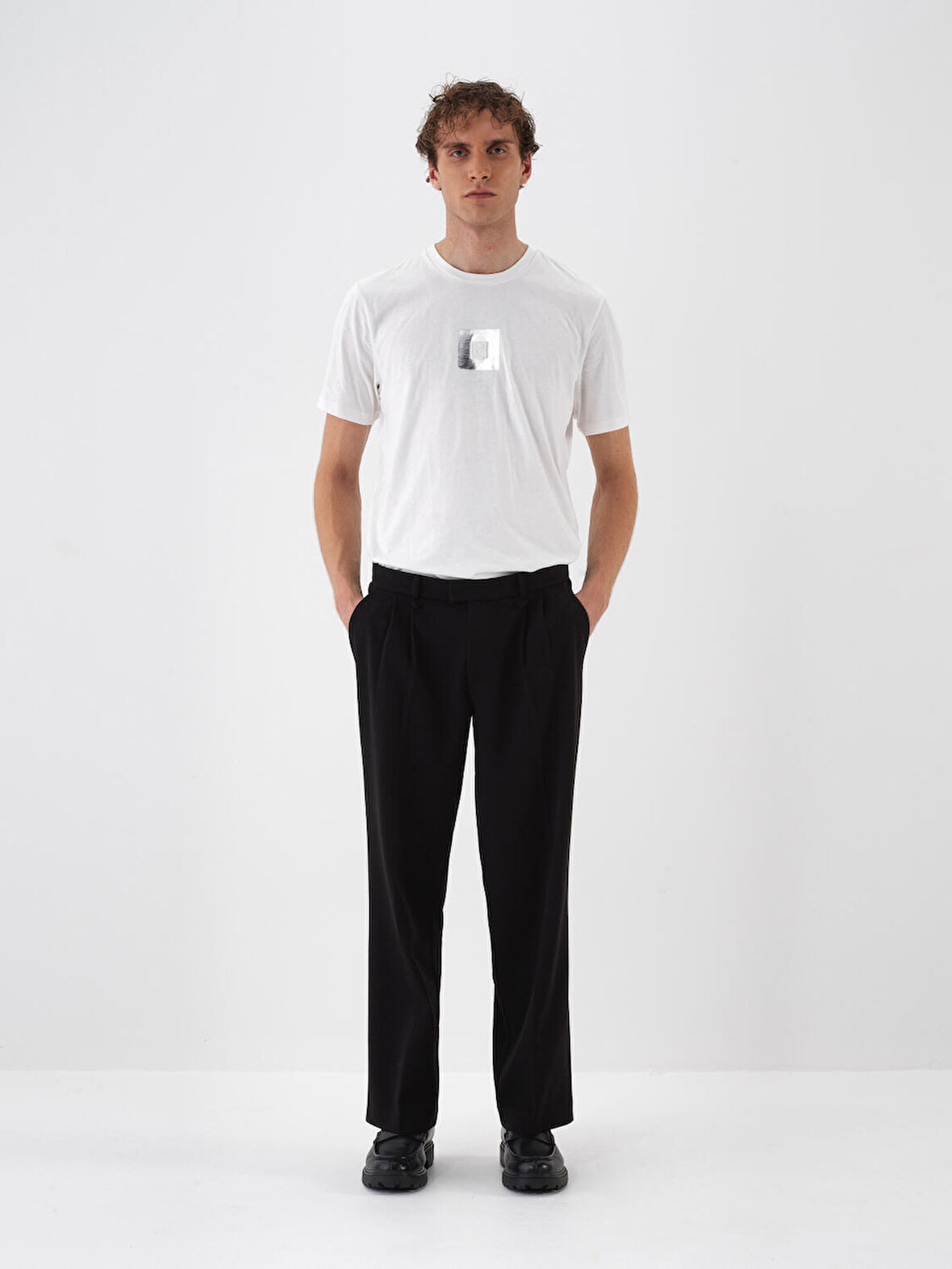Xint Siyah Esnek Dokulu Regular Fit Pantolon