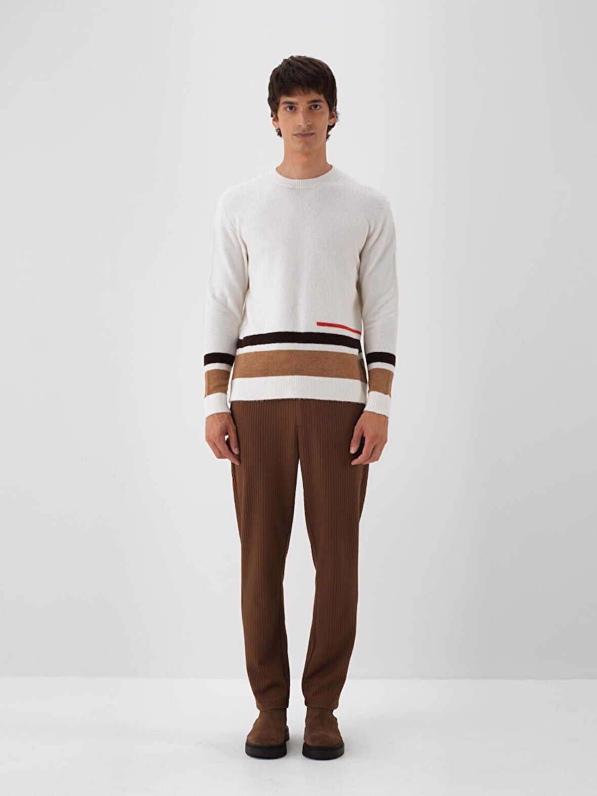 Xint Ekru Yumuşak Dokulu Regular Fit Kazak