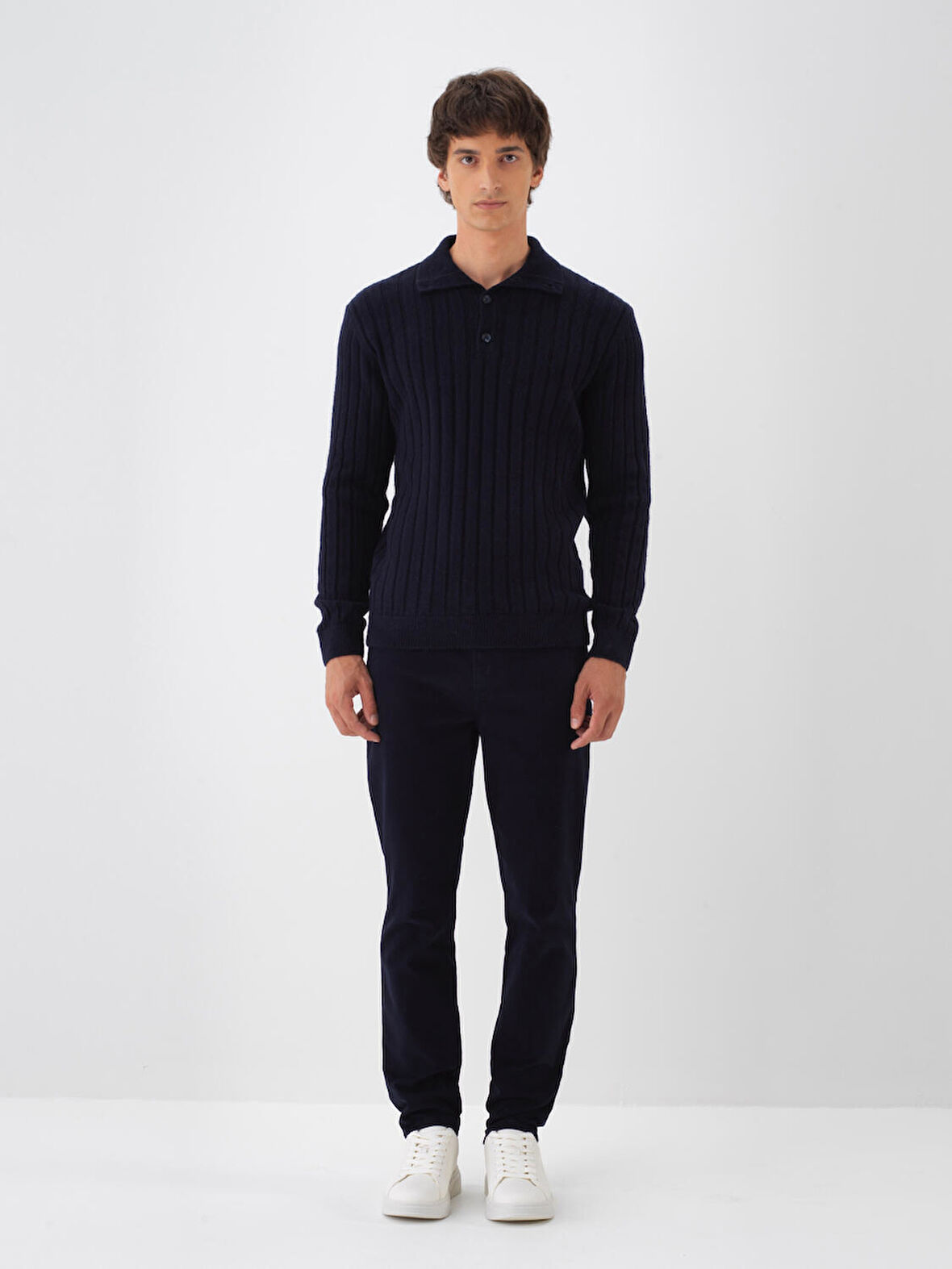 Xint Lacivert Yumuşak Dokulu Regular Fit Kazak