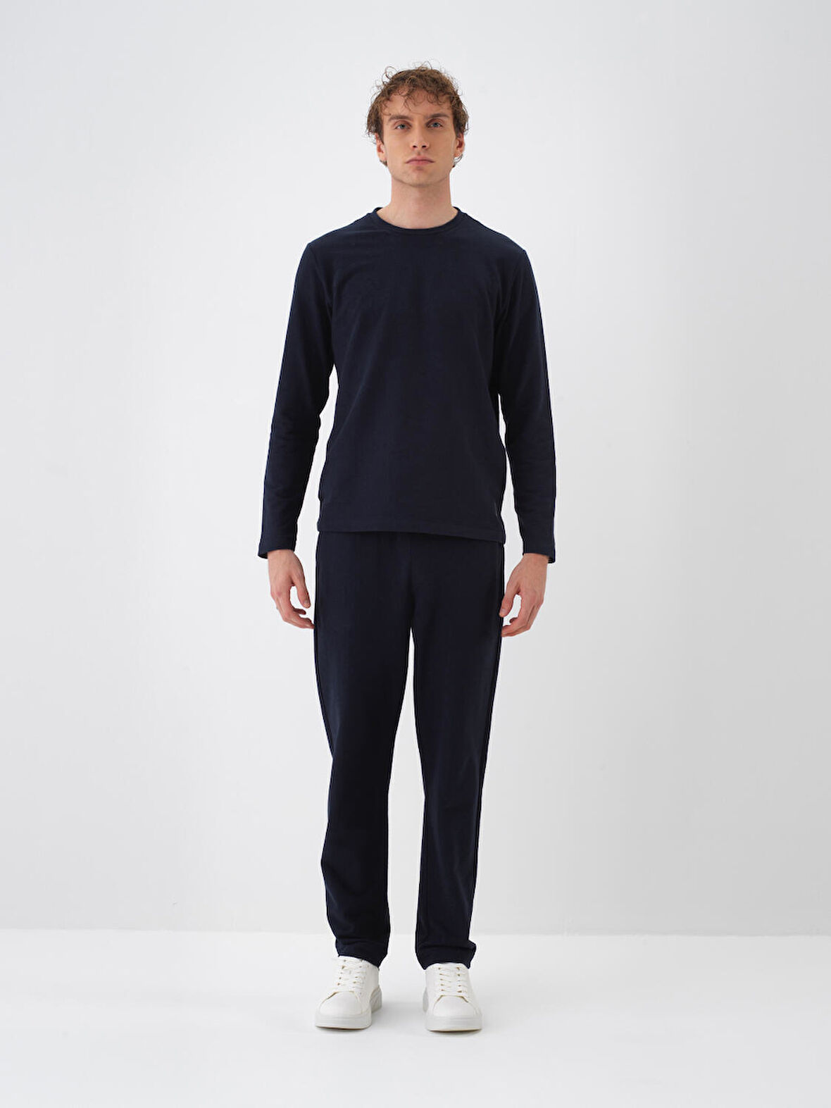 Xint Lacivert Pamuk Dokulu Regular Fit Sweat Pantolon