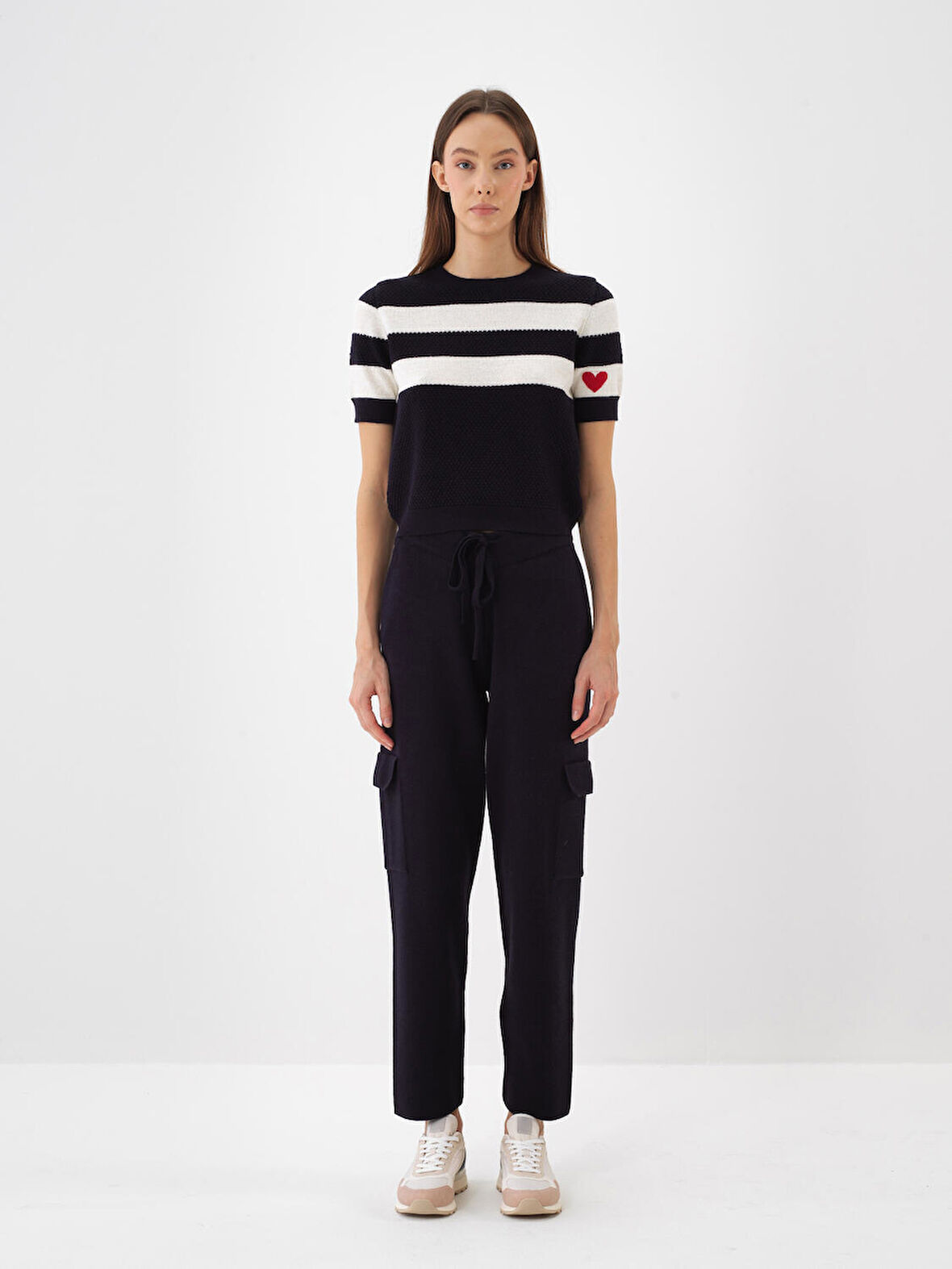 Xint Lacivert Doğal Yün Dokulu Regular Fit Pantolon