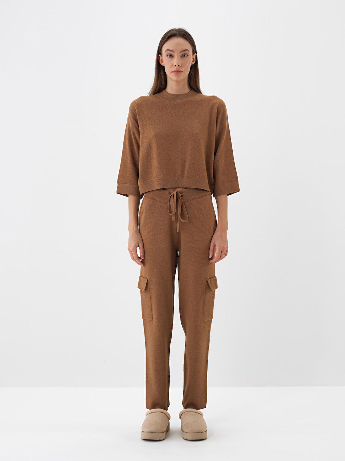 Xint Camel Doğal Yün Dokulu Regular Fit Pantolon