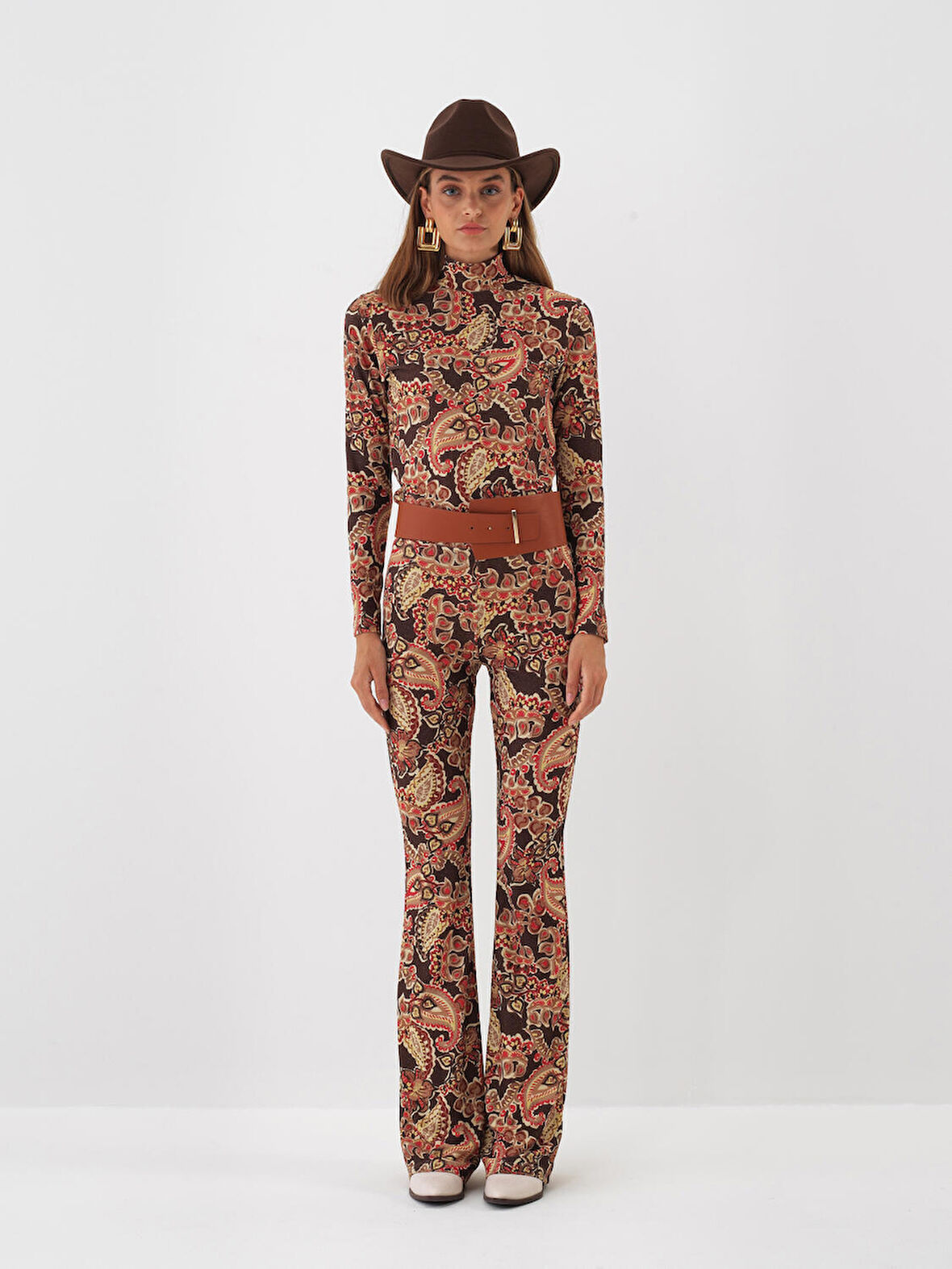 Xint Camel Işıltılı Sim Detaylı Slim Fit Bluz