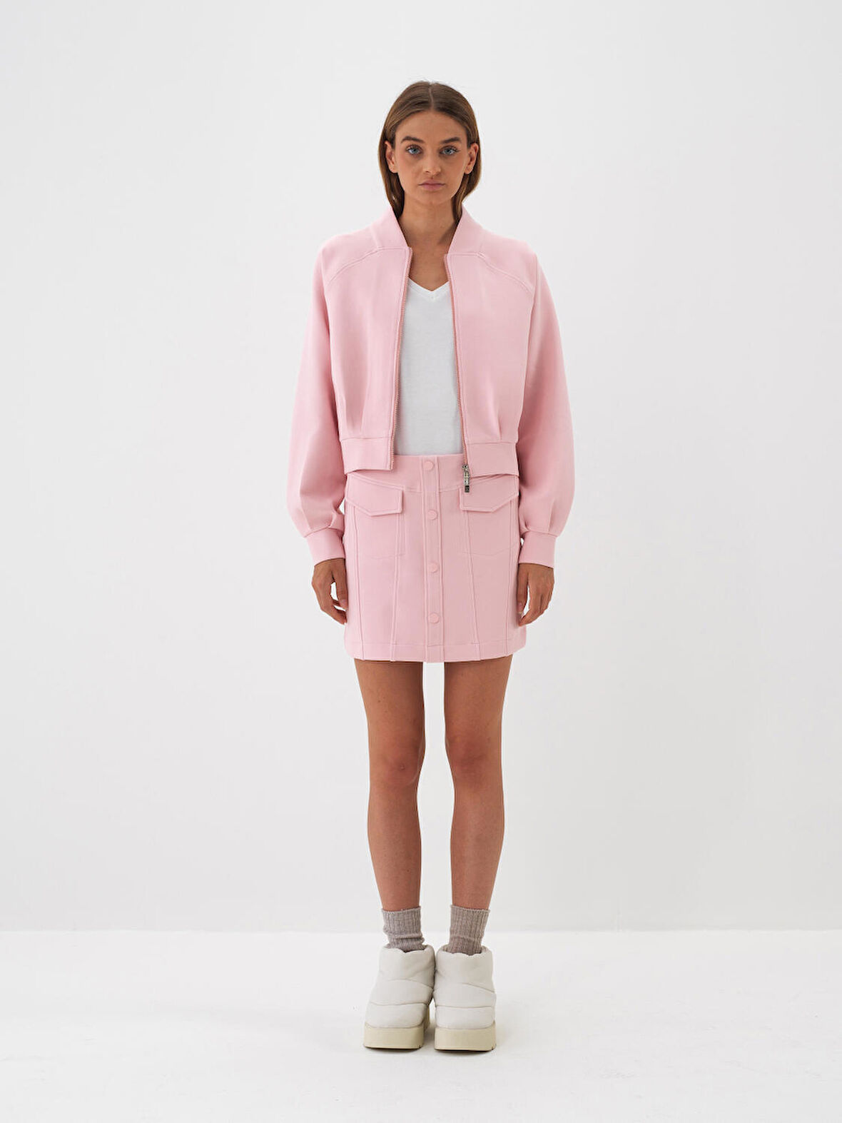 Xint Pembe Pamuk Dokulu Regular Fit Etek