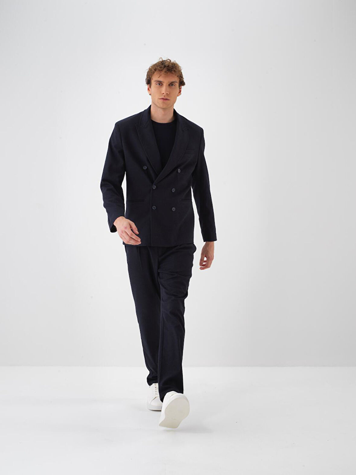 Xint Lacivert Dokulu Esnek Dokulu Regular Fit Pantolon