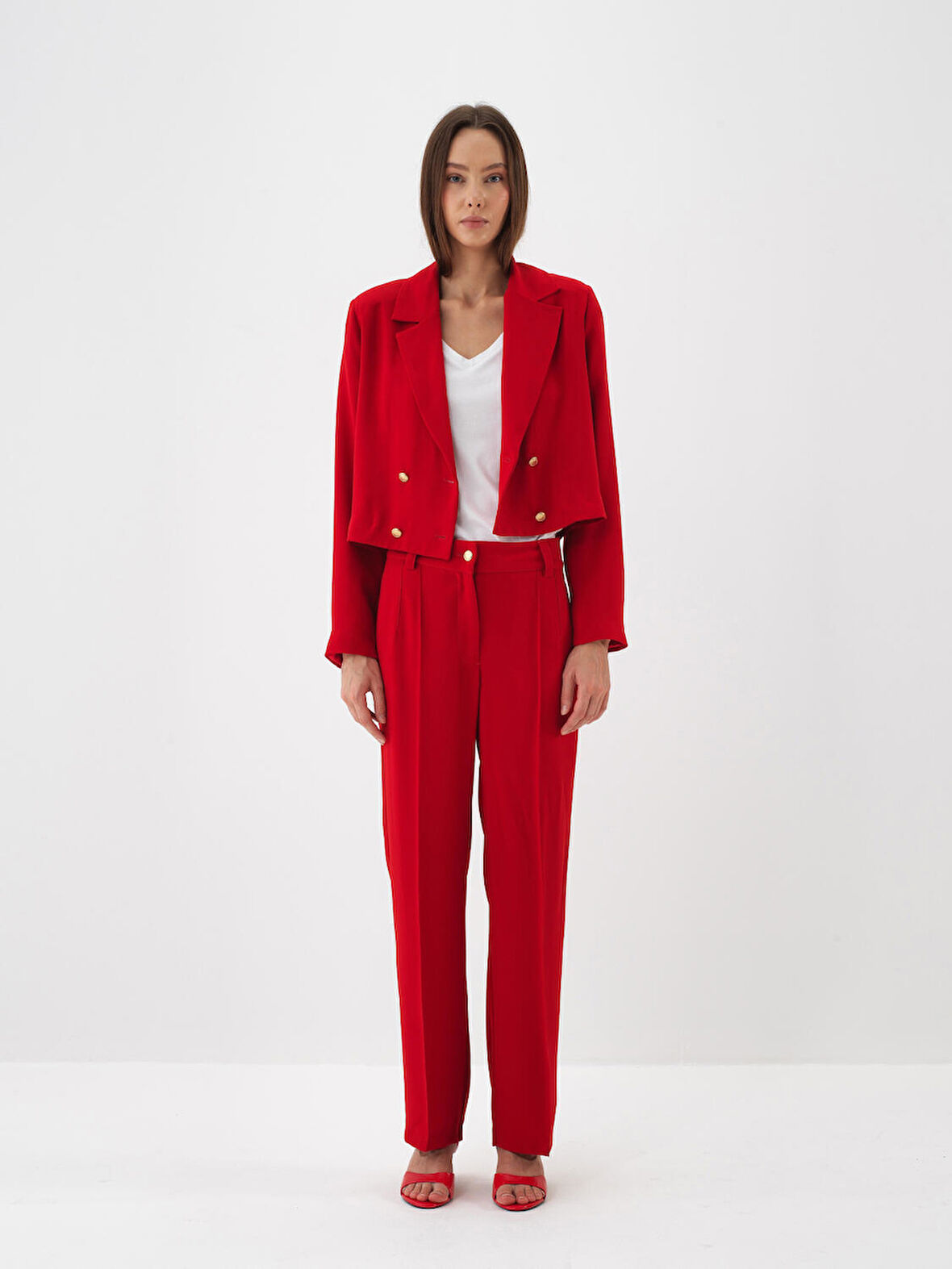 Xint Kırmızı Formunu Koruyan Regular Fit Ceket