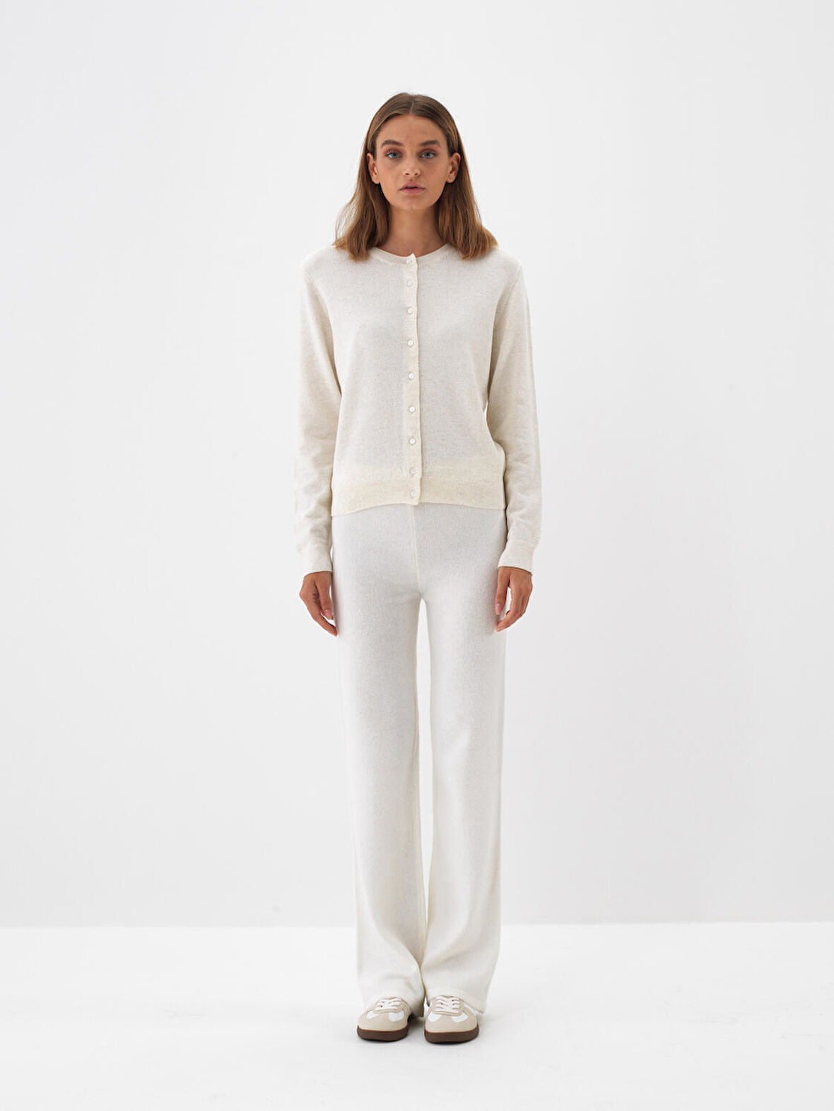 Xint Ekru Yumuşak Dokulu Oversize Pantolon