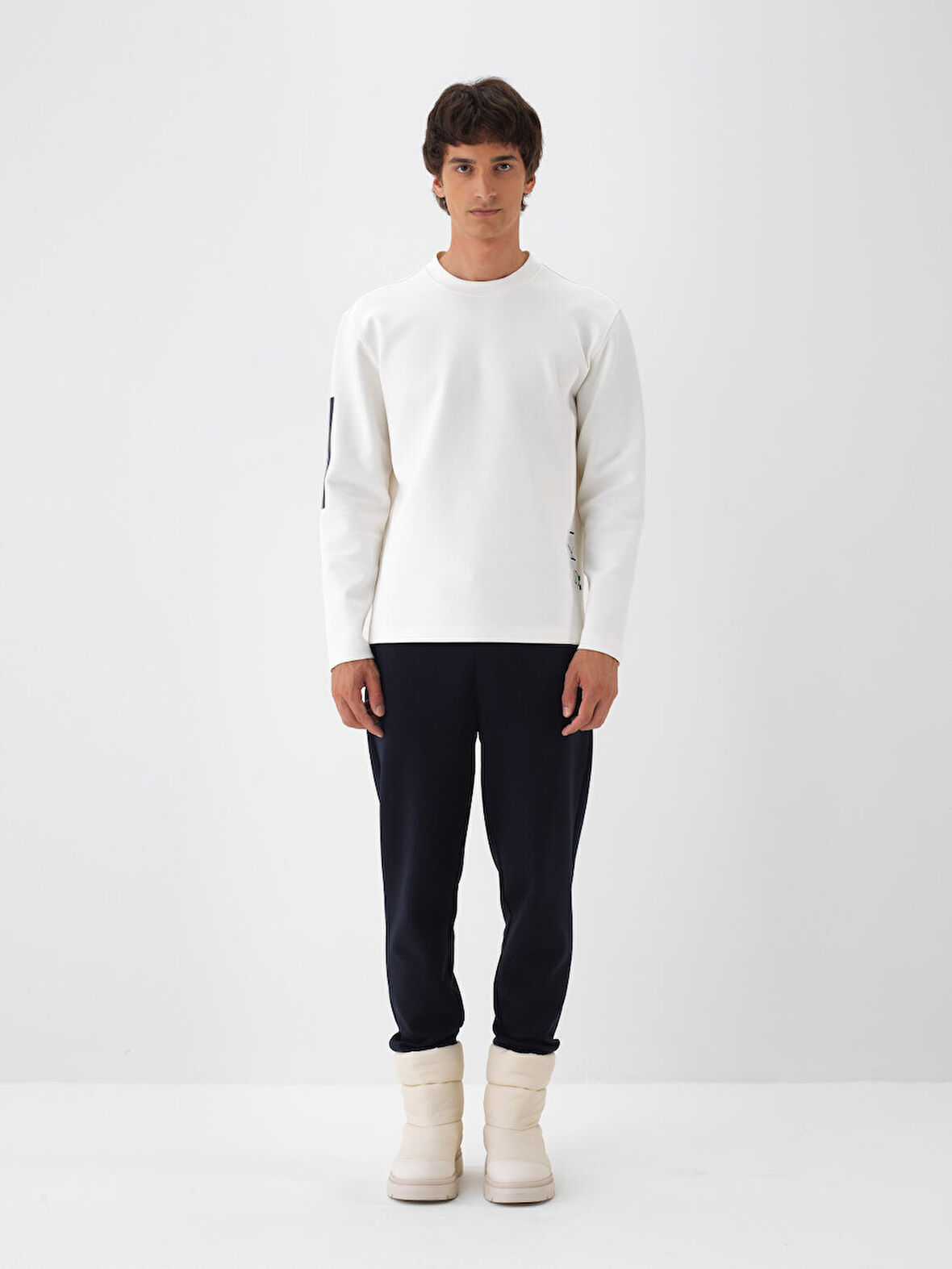 Xint Ekru Pamuk Dokulu Regular Fit Sweatshirt