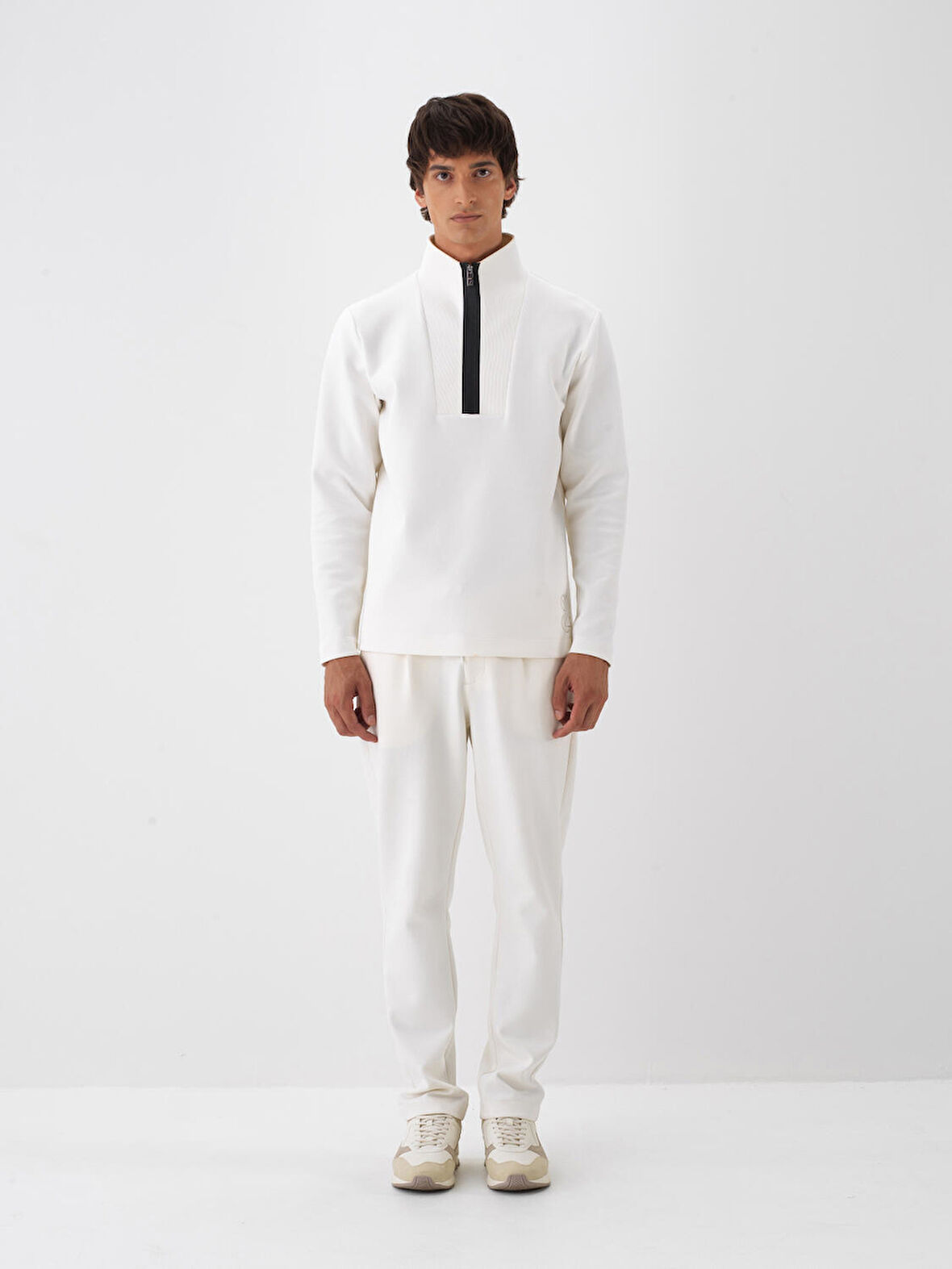 Xint Ekru Pamuk Dokulu Regular Fit Sweatshirt
