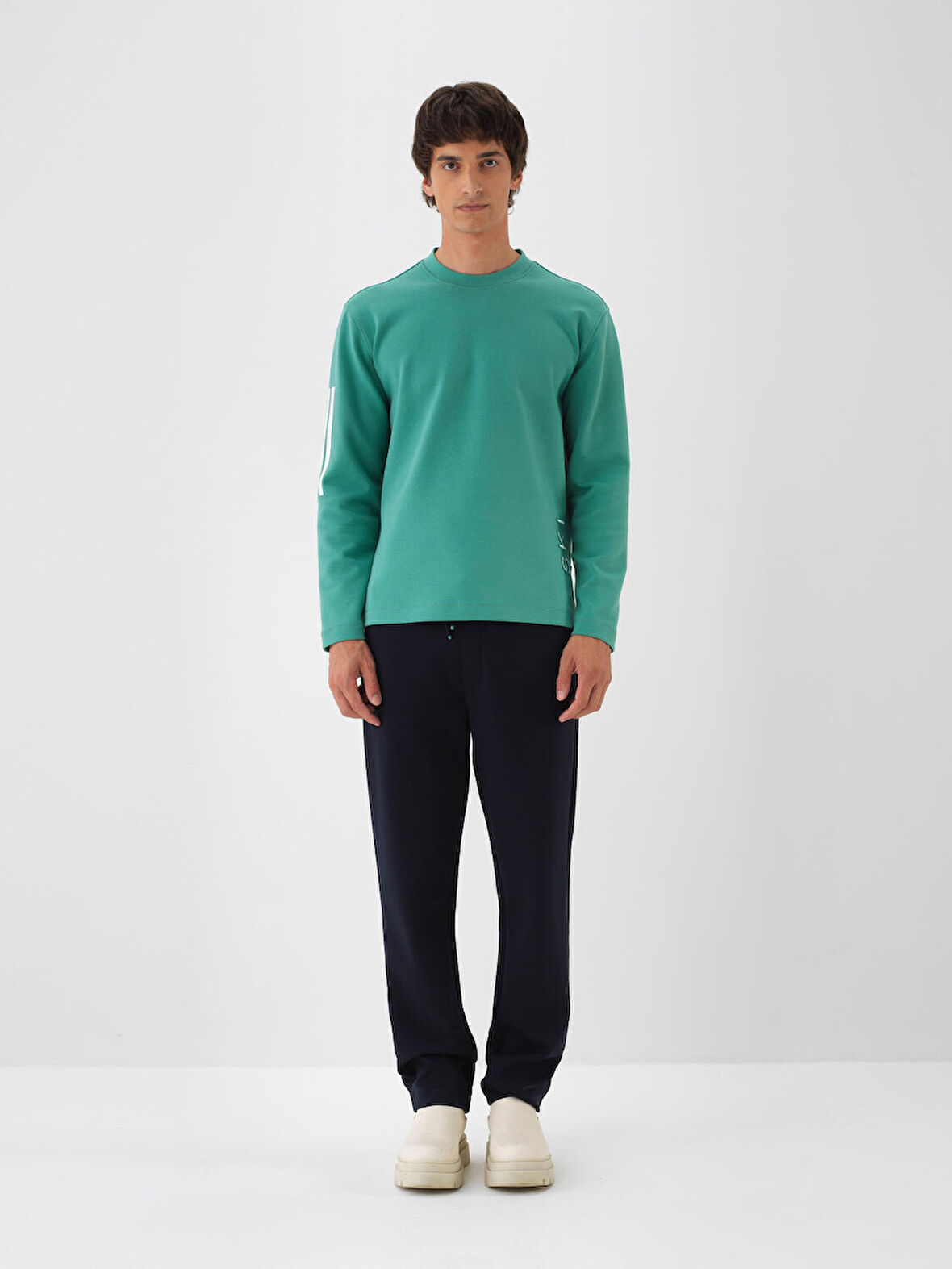 Xint Lacivert Pamuk Dokulu Regular Fit Sweat Pantolon