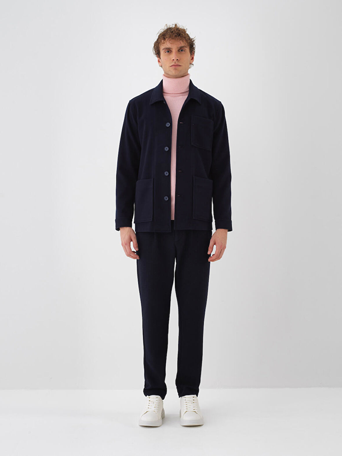 Xint Lacivert Esnek Dokulu Regular Fit Ceket