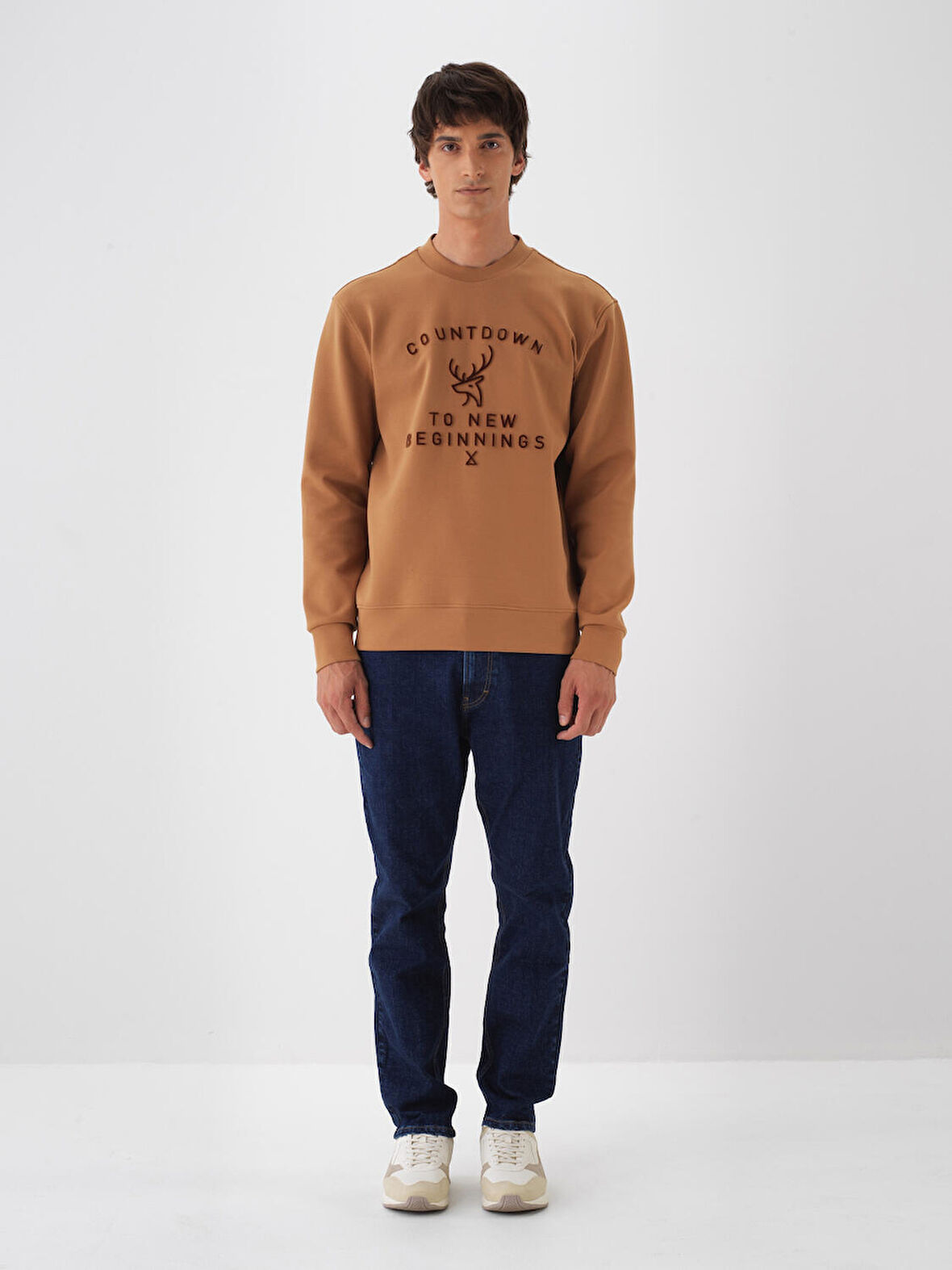Xint Camel Pamuk Dokulu Regular Fit Sweatshirt