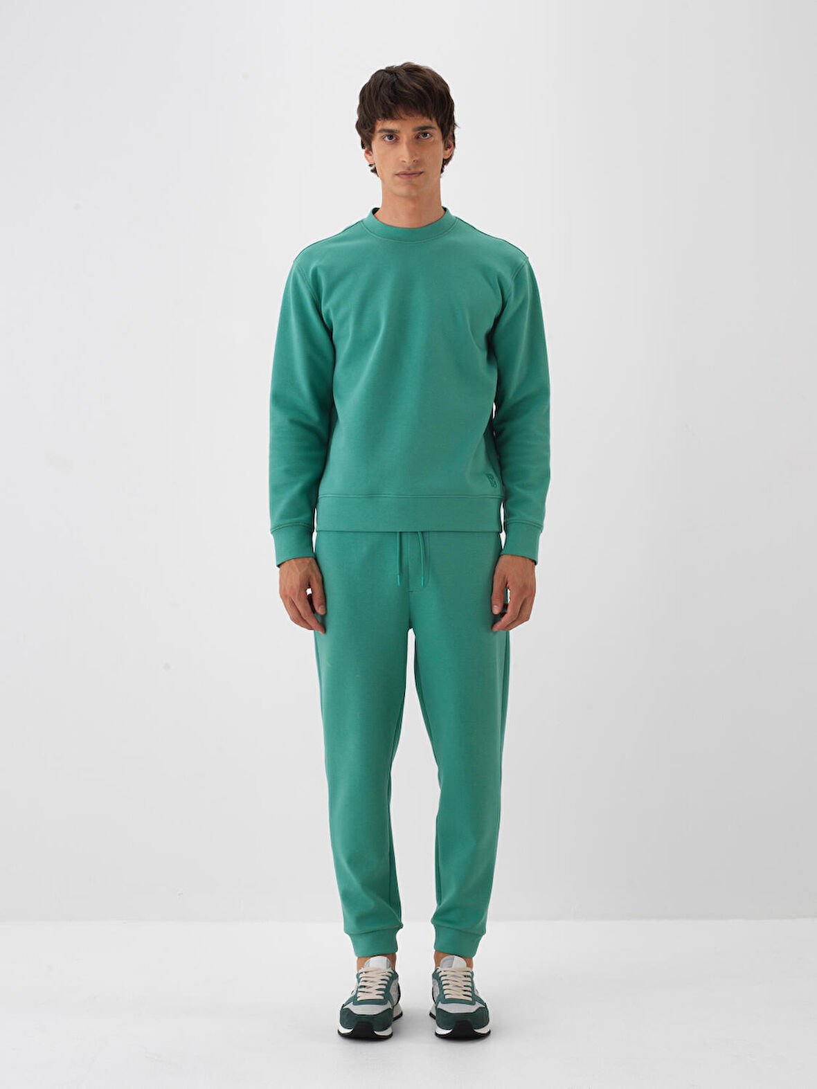 Xint Yeşil Pamuk Dokulu Regular Fit Sweat Pantolon