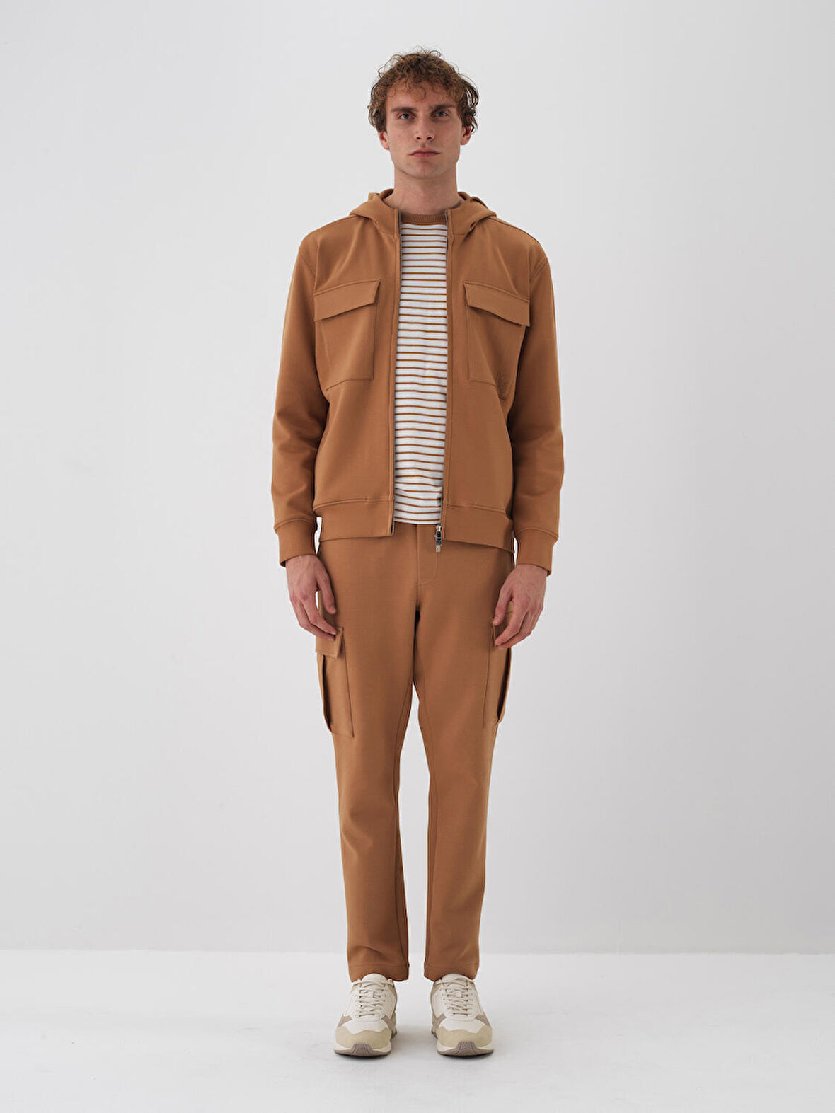 Xint Camel Pamuk Dokulu Regular Fit Sweatmont