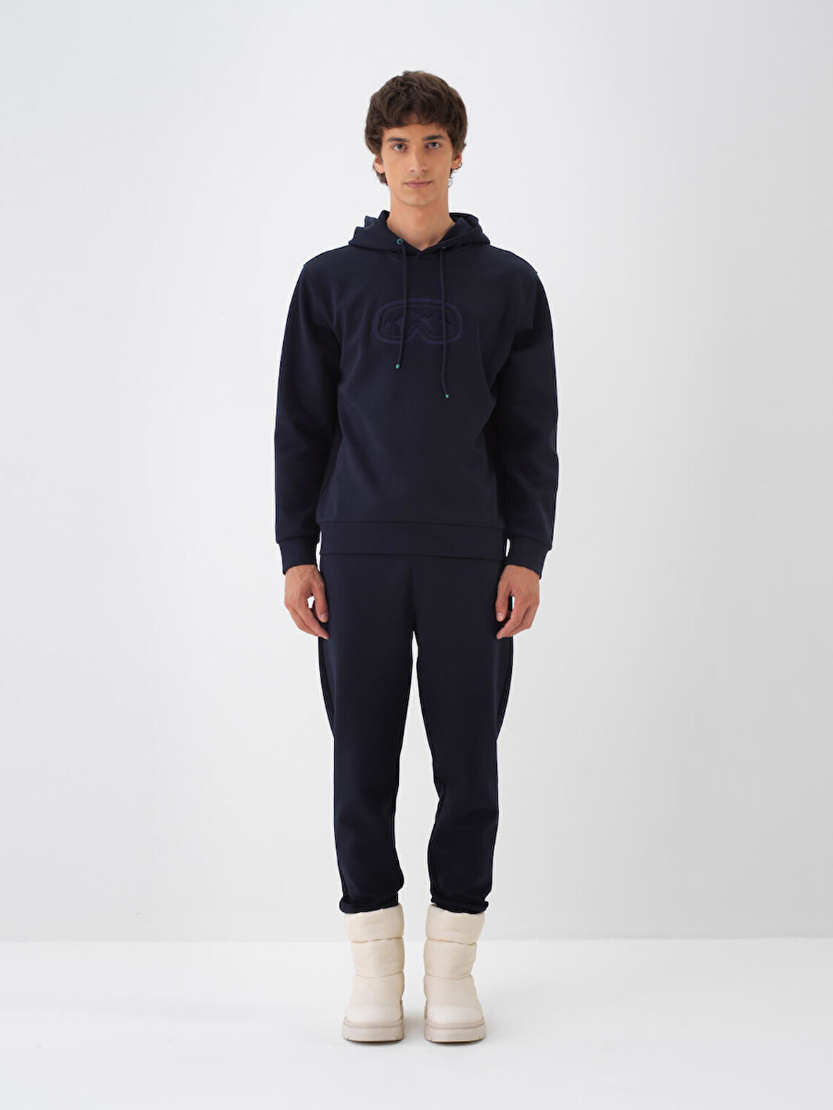 Xint Lacivert Pamuk Dokulu Regular Fit Sweatshirt