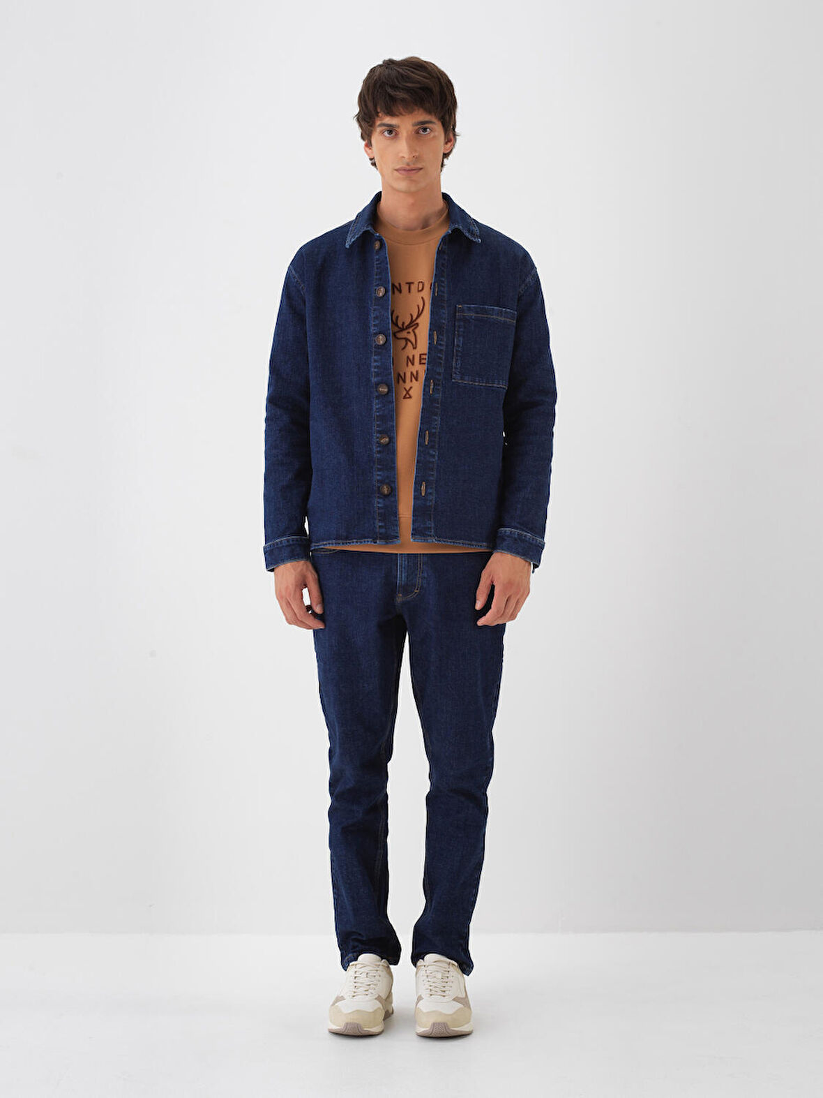 Xint İndigo Pamuk Dokulu Regular Fit Ceket