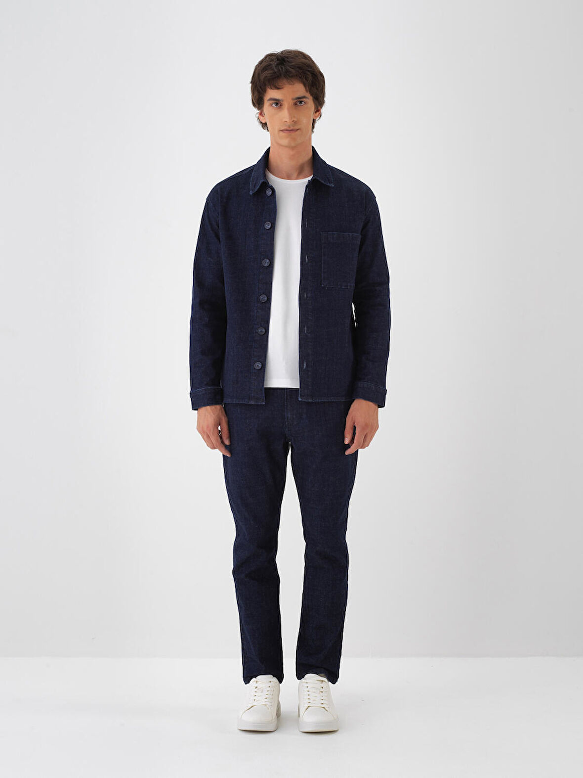 Xint Lacivert Pamuk Dokulu Regular Fit Ceket