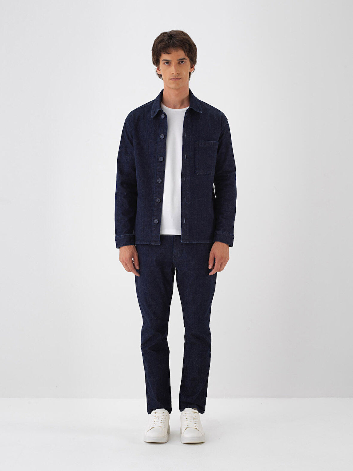 Xint Lacivert Pamuk Dokulu Slim Fit Denim Pantolon