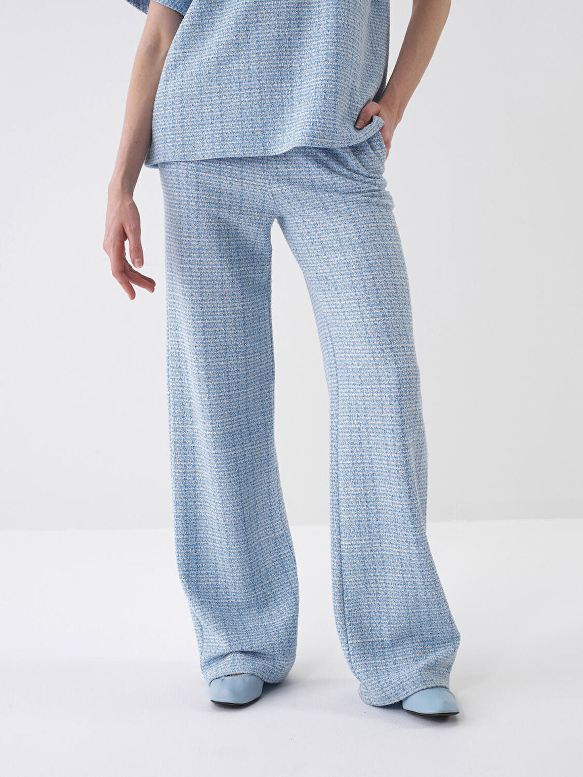 Mavi Oversize Pamuklu Sweat Pantolon