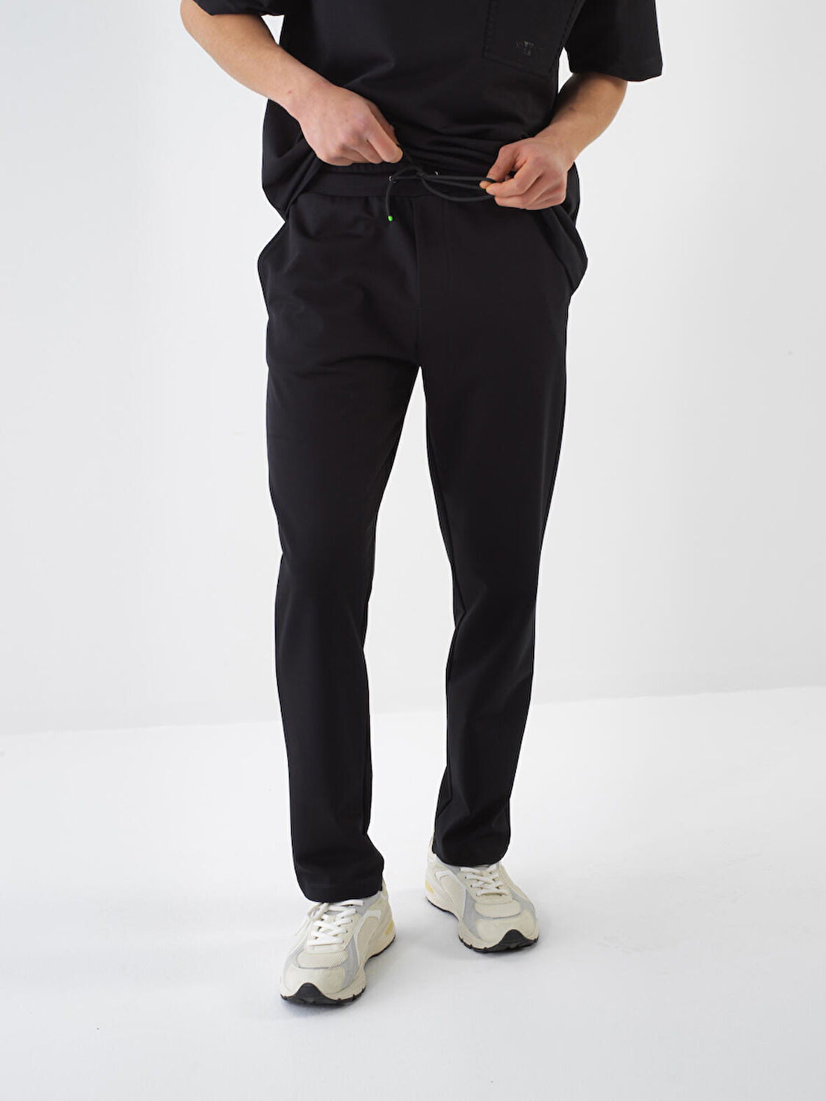 Siyah Regular Fit Pamuklu Sweat Pantolon