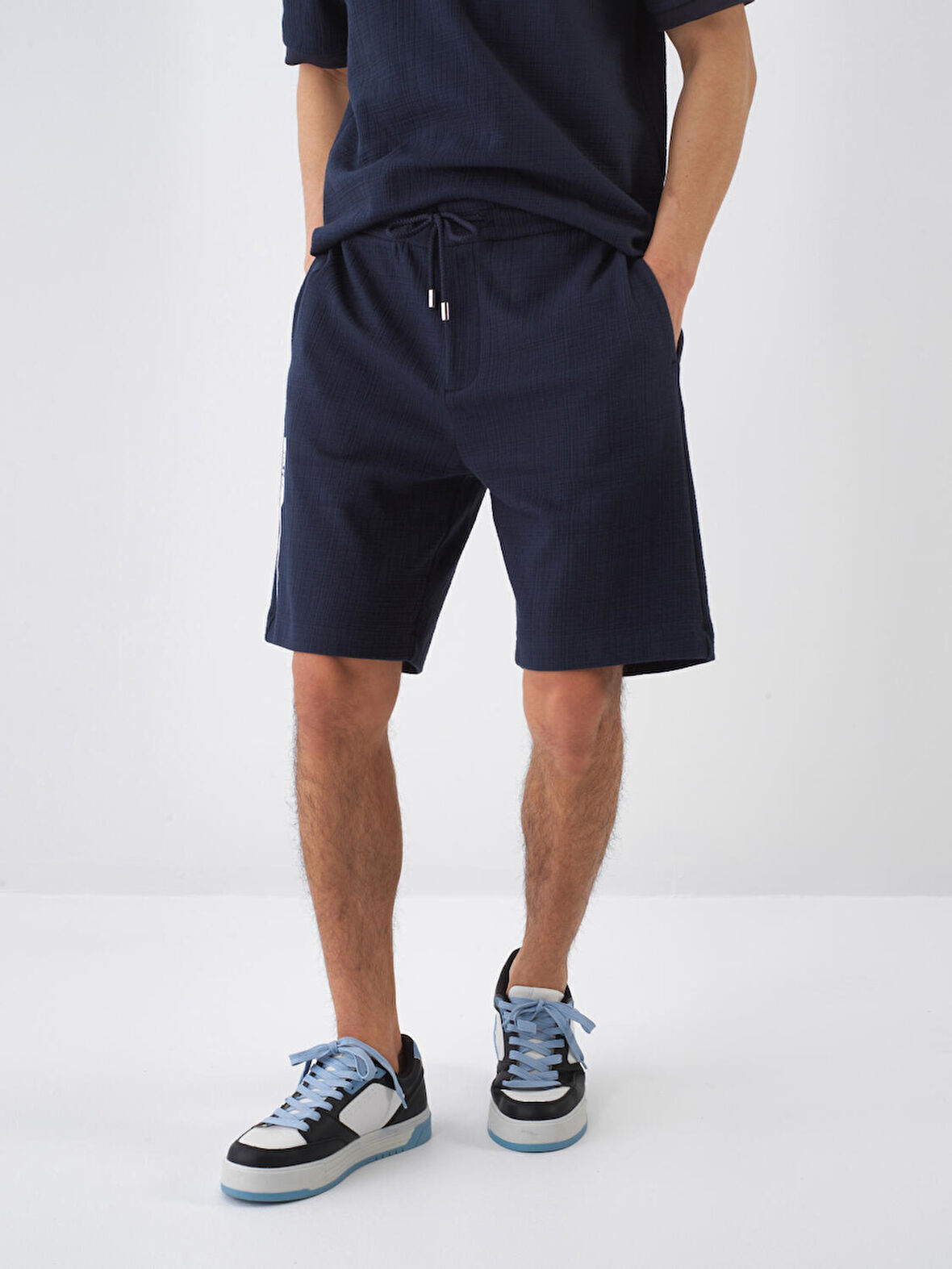 Lacivert Regular Fit Pamuklu Şort