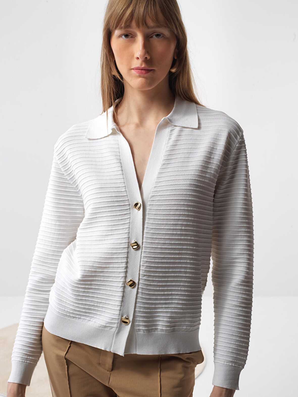 Beyaz Oversize  Hırka