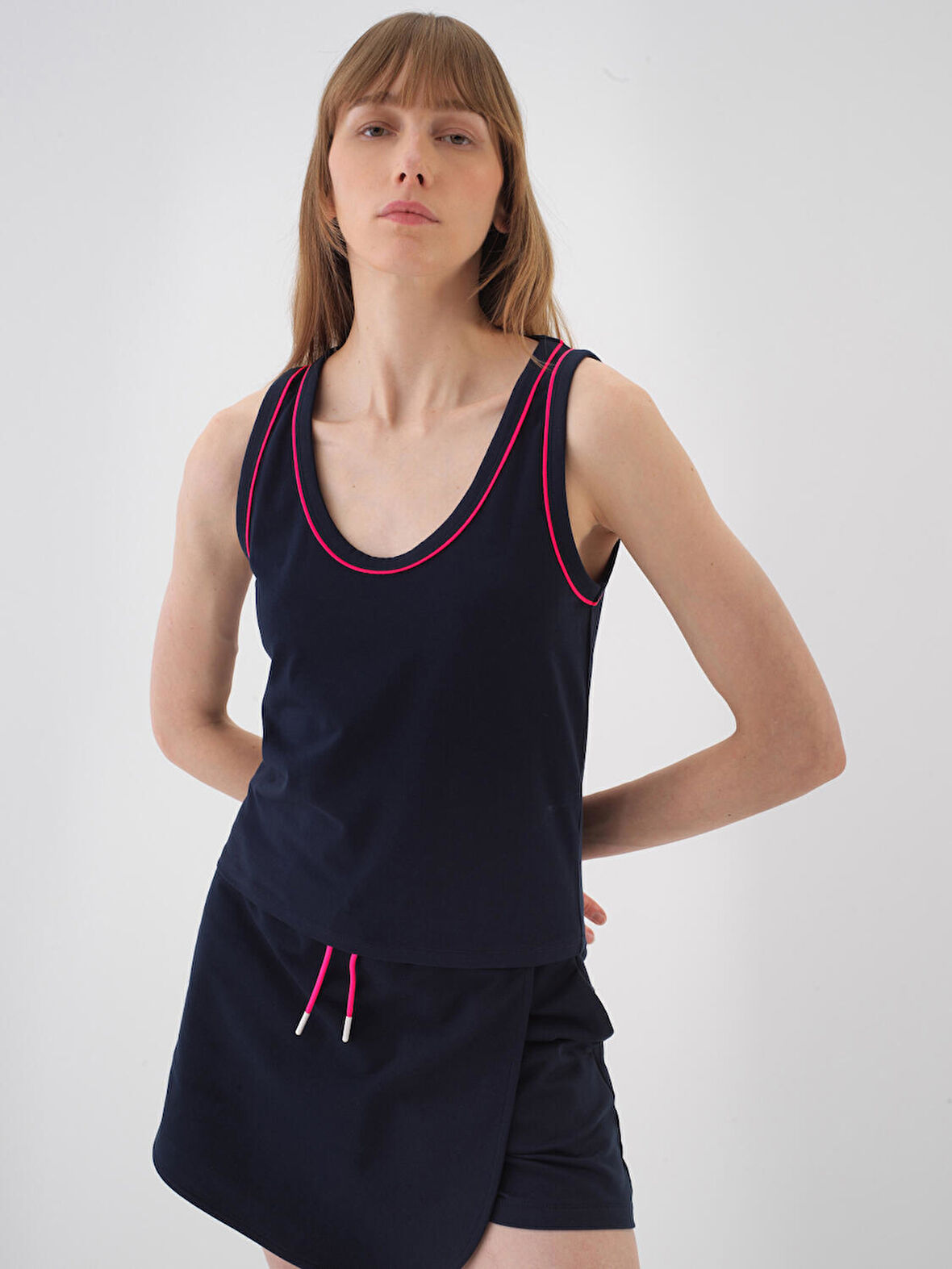 Lacivert Regular Fit Pamuklu Atlet