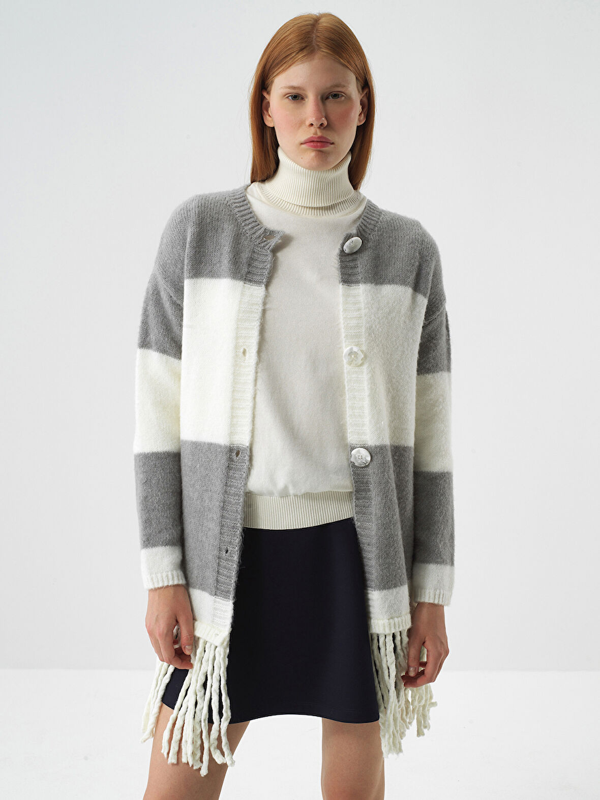 Xint Ekru Yumuşak Dokulu Oversize Hırka