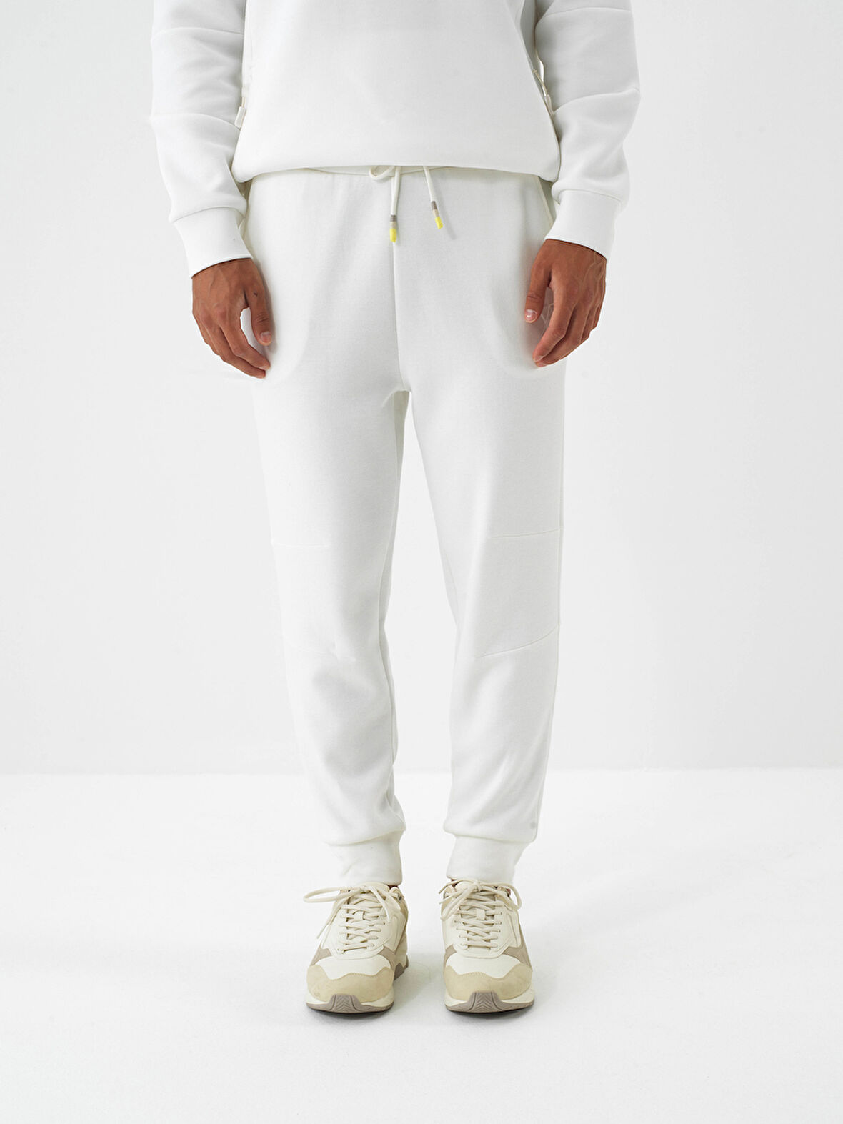 Xint Ekru Pamuk Dokulu Regular Fit Sweat Pantolon