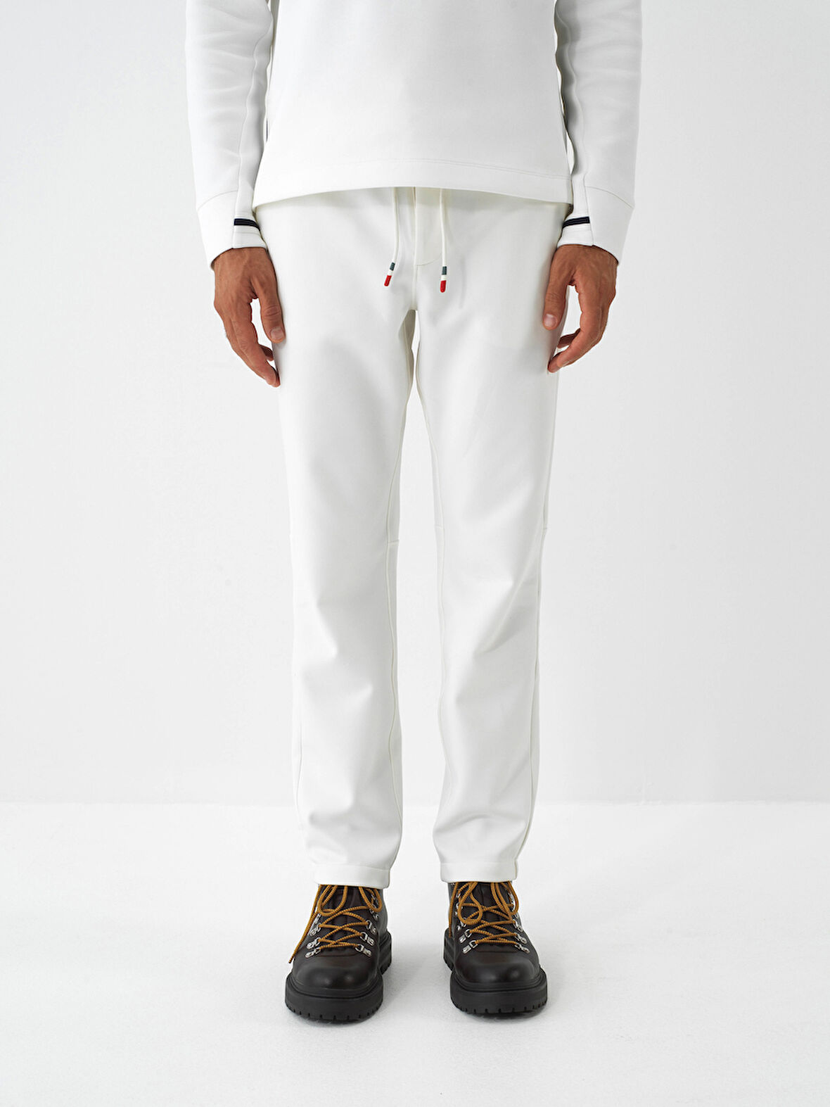 Xint Ekru Esnek Dokulu Regular Fit Jogger Pantolon