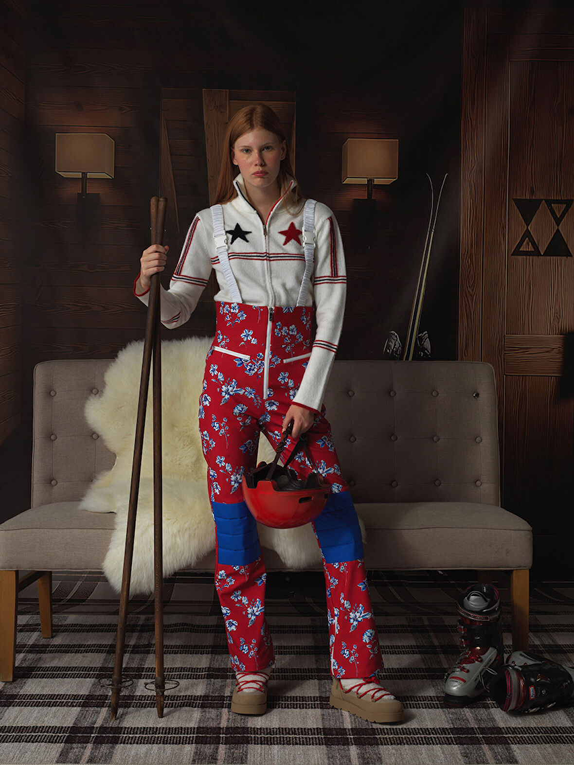 Xint Kırmızı Softshell Dokulu Regular Fit Kayak Salopeti