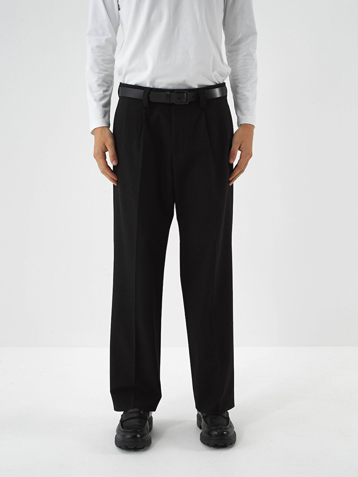 Xint Siyah Esnek Dokulu Regular Fit Pantolon