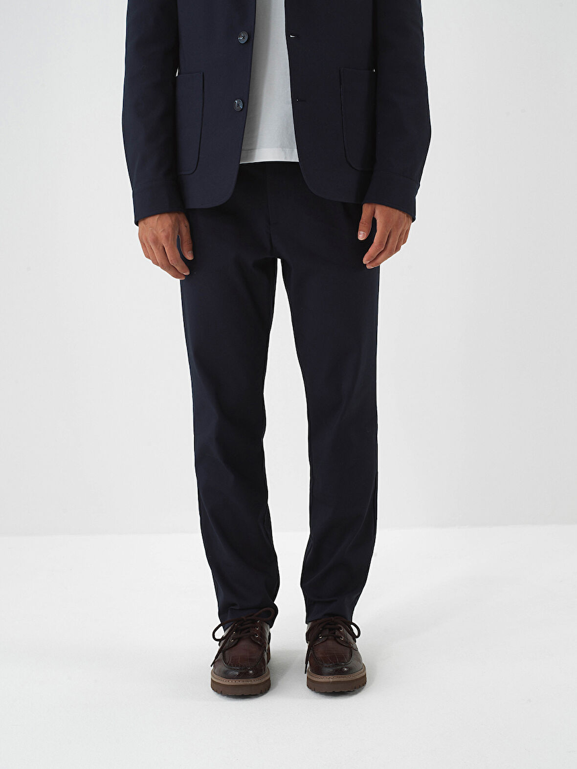 Xint Lacivert Pamuk Dokulu Regular Fit Pantolon