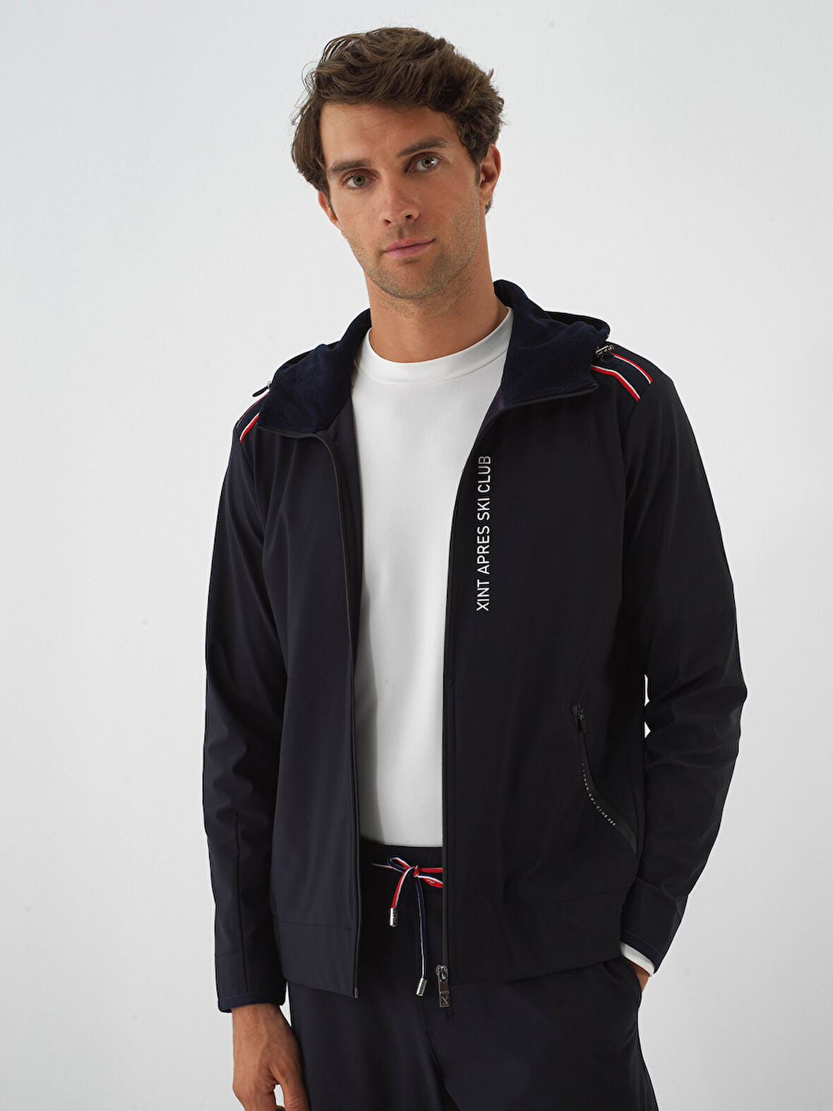 Xint Lacivert Esnek Dokulu Regular Fit Mont