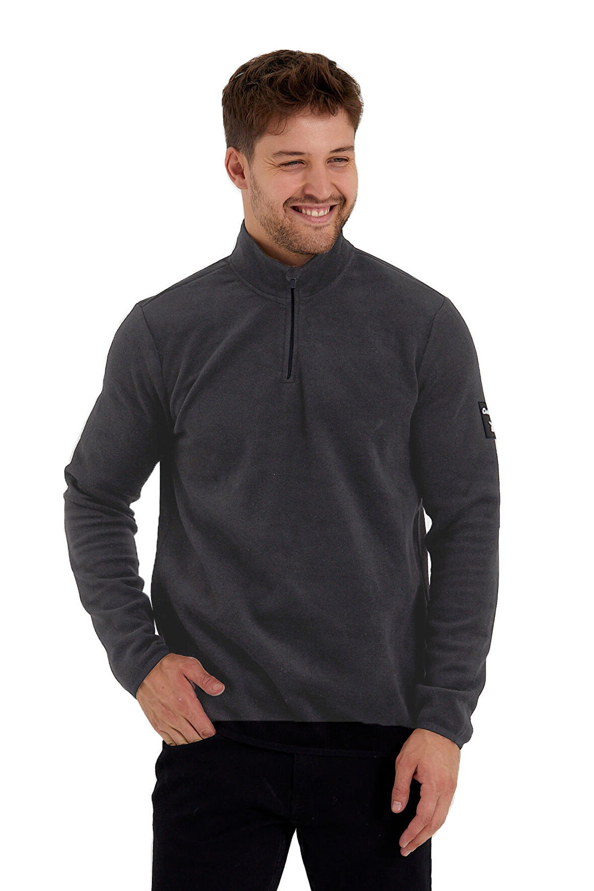 Adams Erkek Rahat İçi Ve Dışı Polarlı Isı Koruyan Fermuarlı Polar Sweatshirt