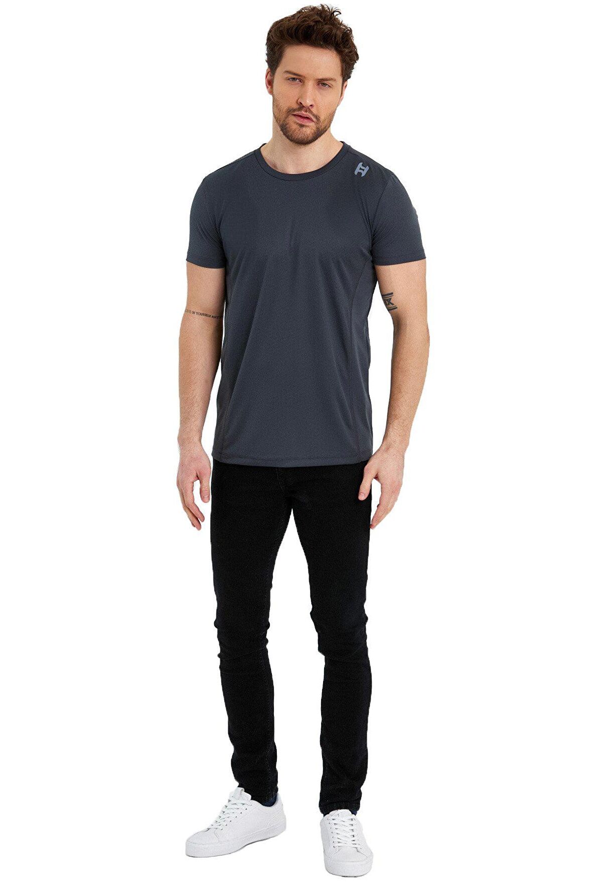 Erkek Spor Reflektör Baskılı Polyester Tişört