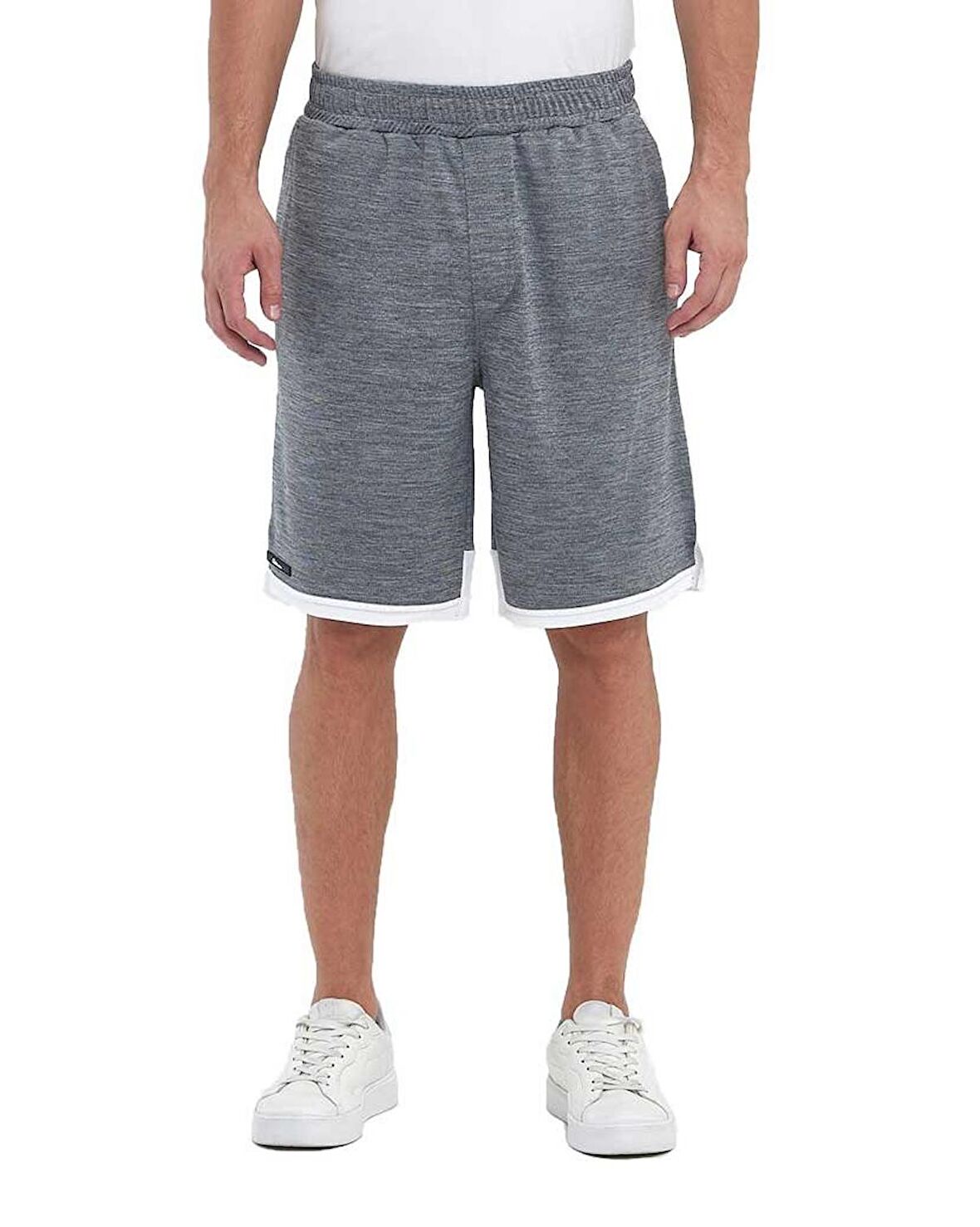 File Şeritli Jakarlı Polyester Erkek Spor Şort